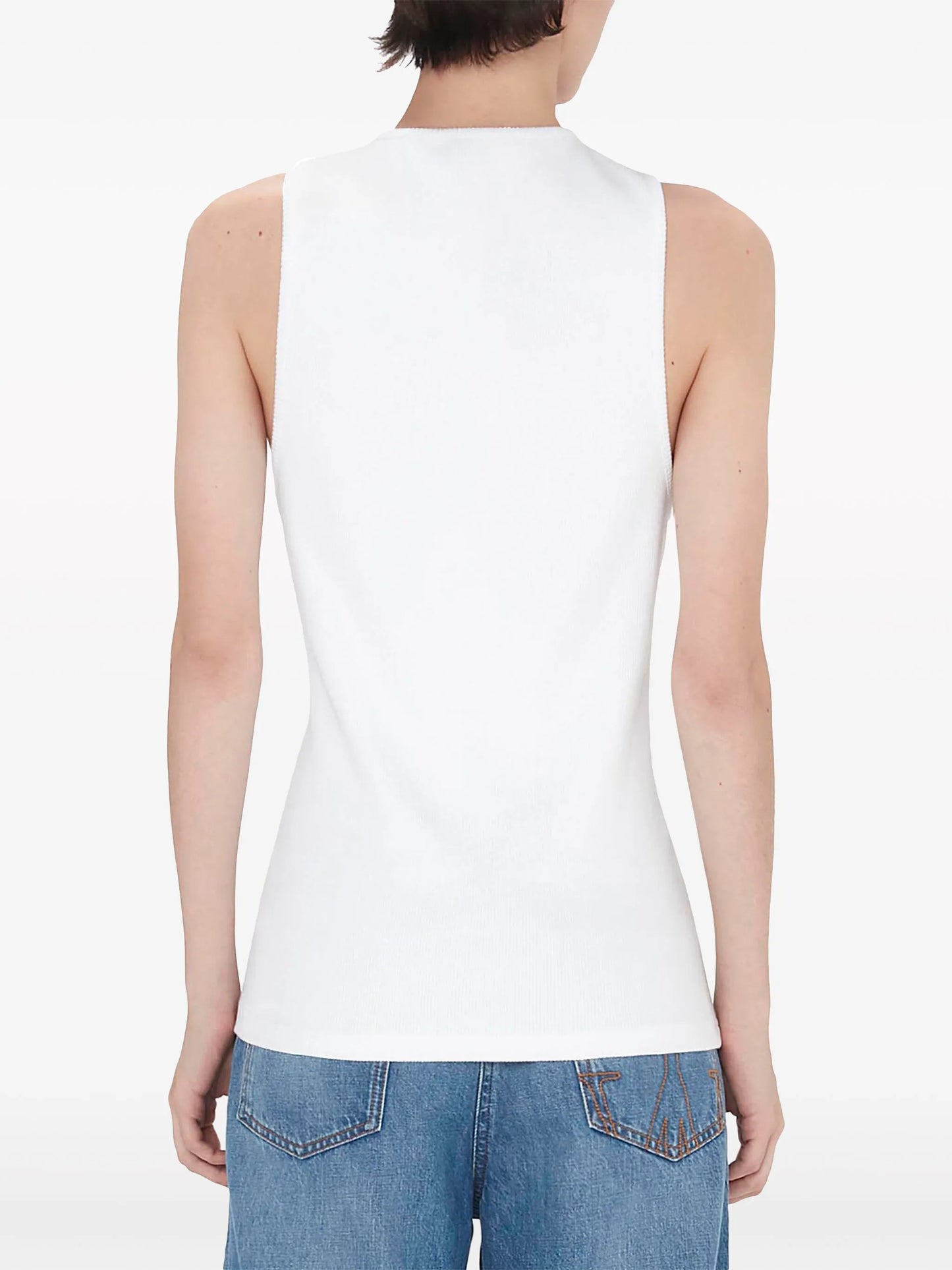 logo-embroidered cotton tank top
