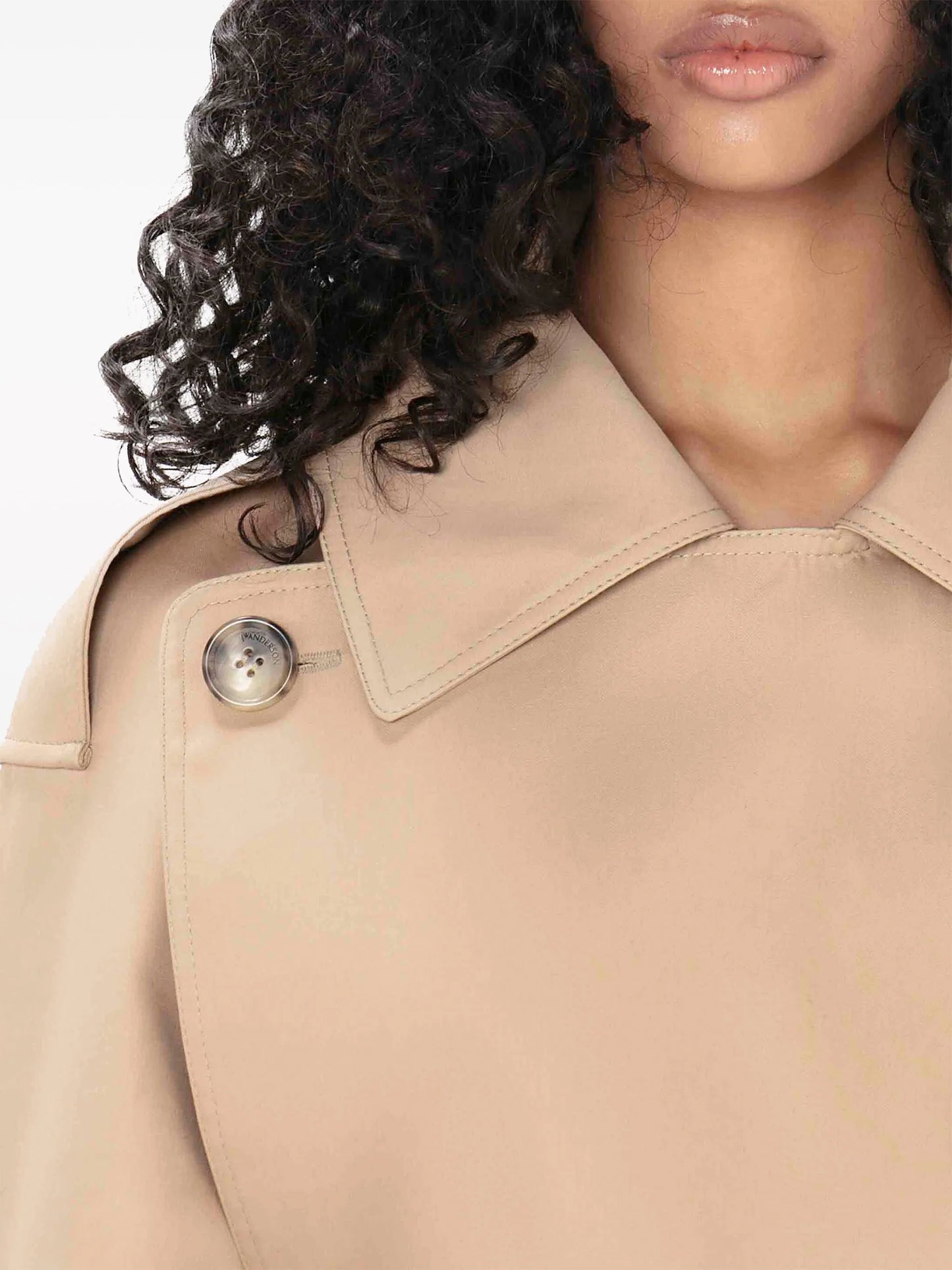 cropped cotton trench jacket