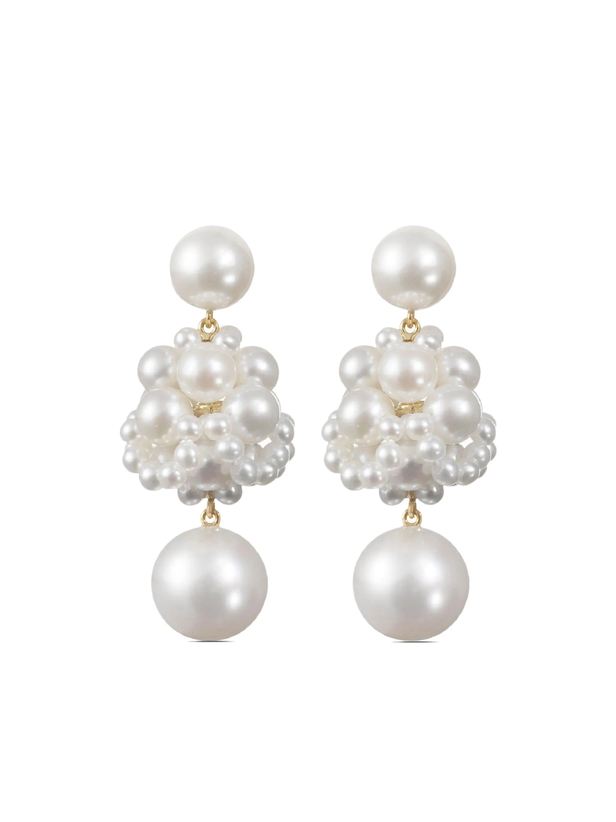 14kt recycled yellow gold Dora freshwater pearl earrings