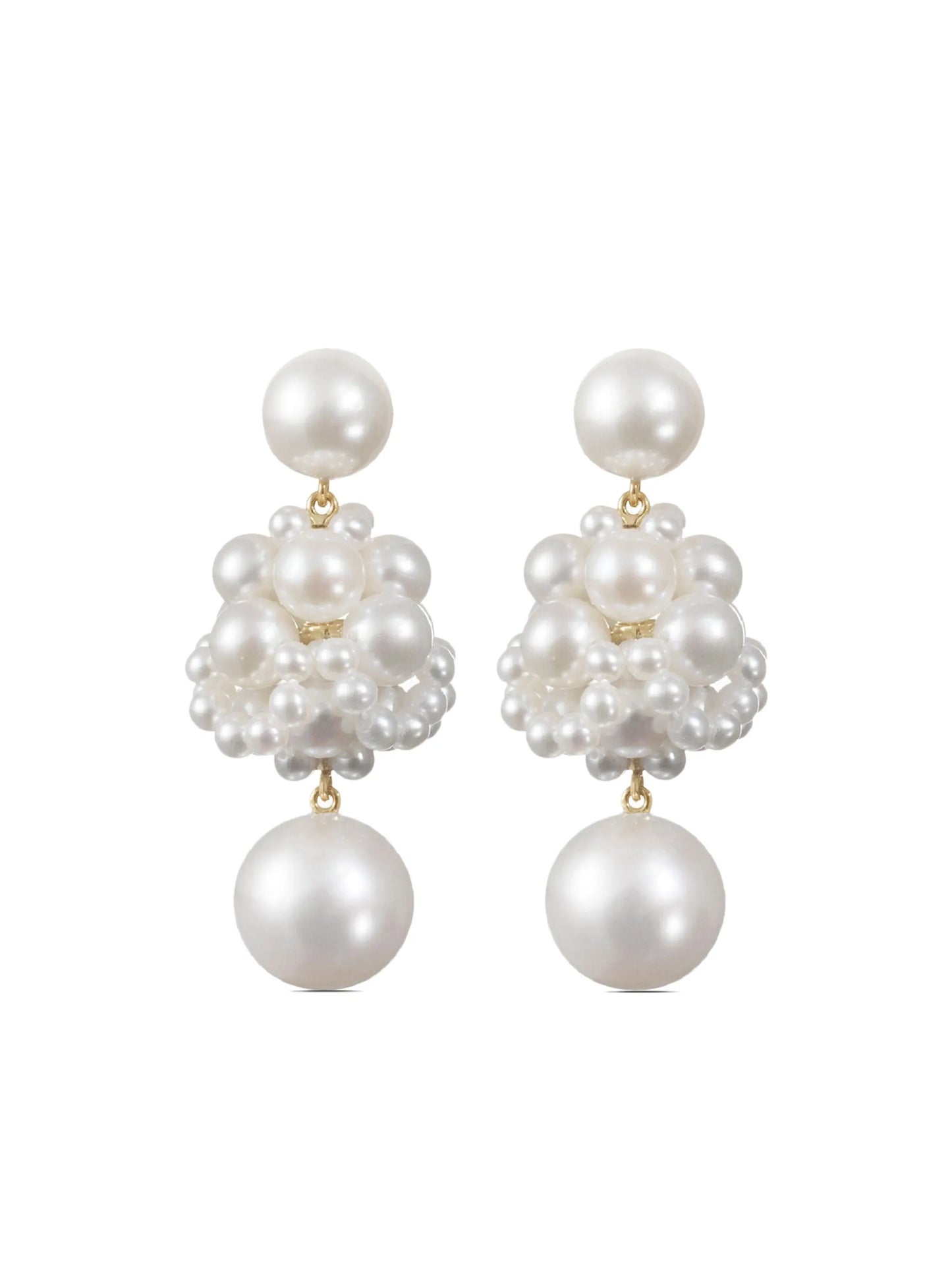 14kt recycled yellow gold Dora freshwater pearl earrings