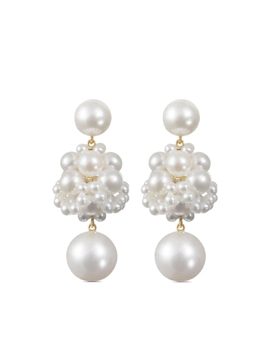 14kt recycled yellow gold Dora freshwater pearl earrings