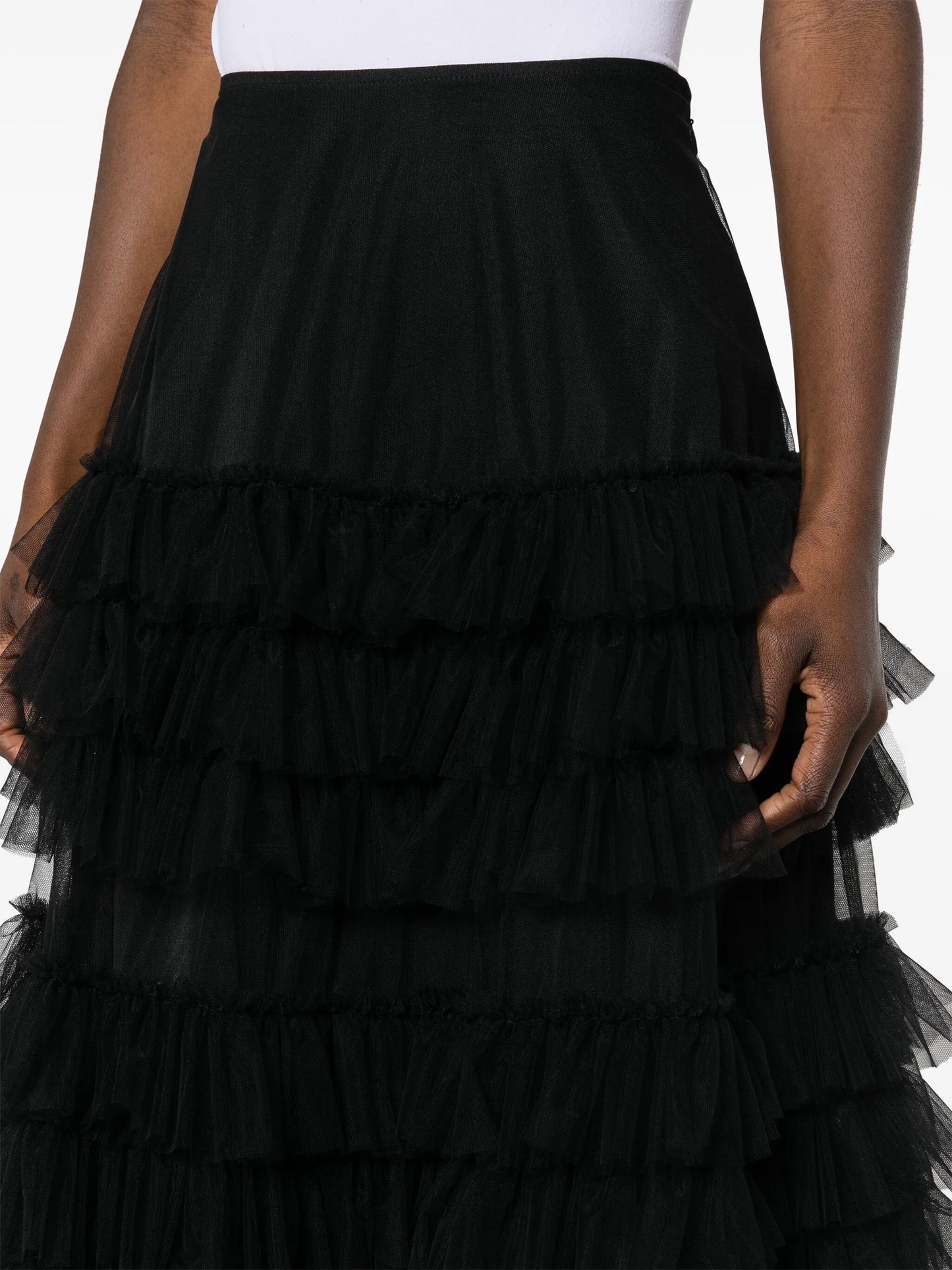 Iris tulle-tiered midi skirt
