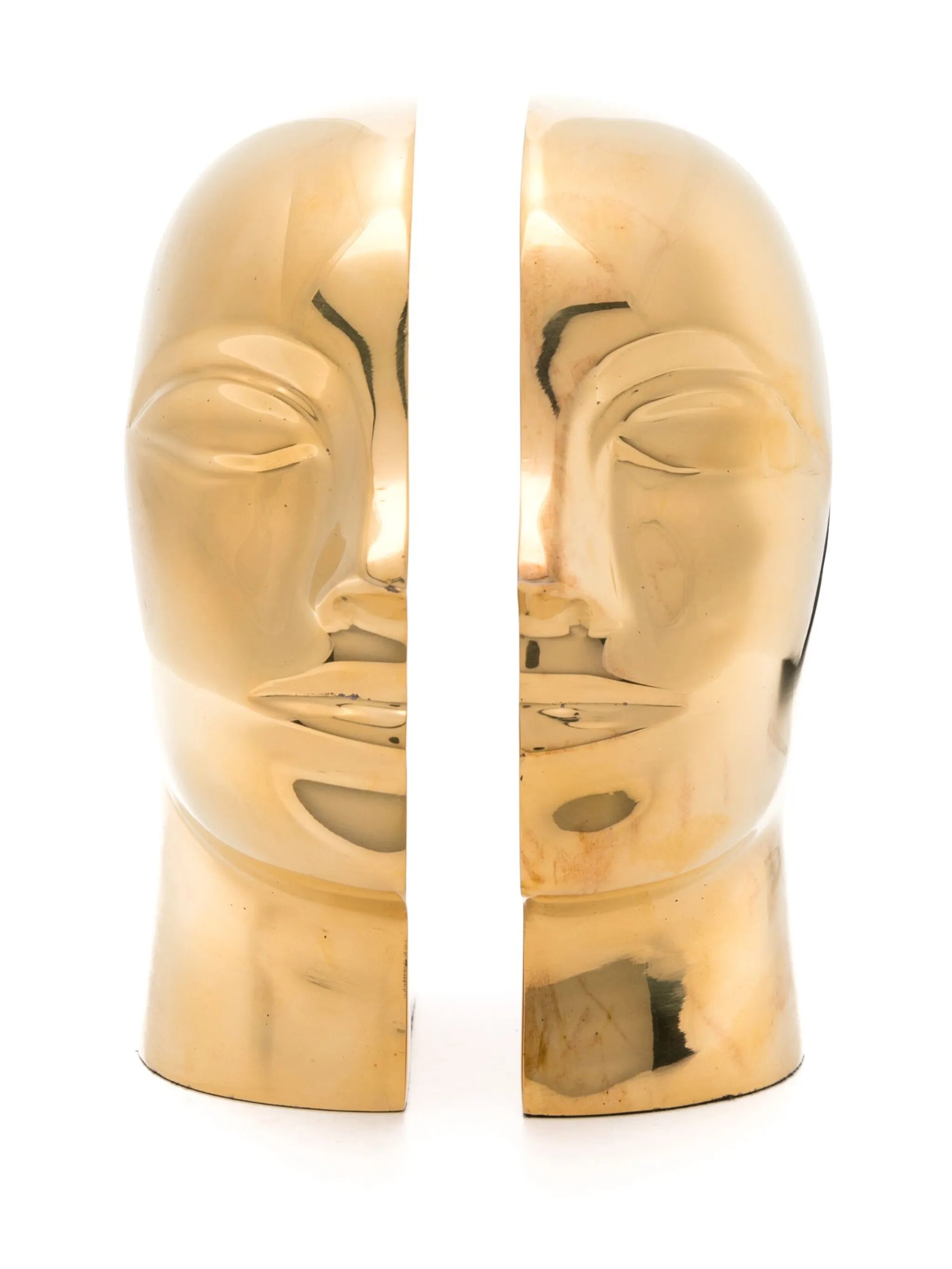 Atlas polished-brass bookends (set of two)