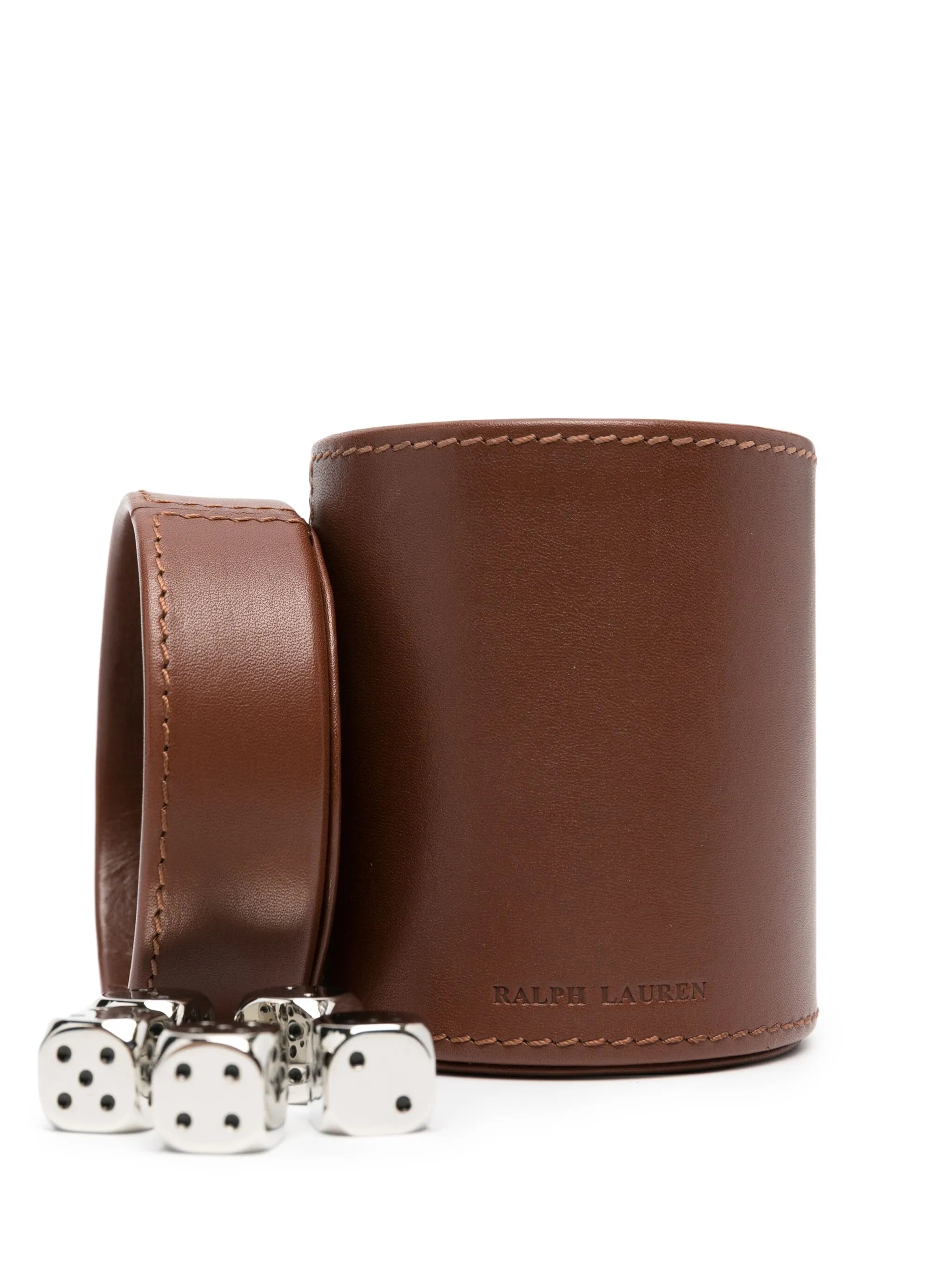 Warren leather dice-cup set