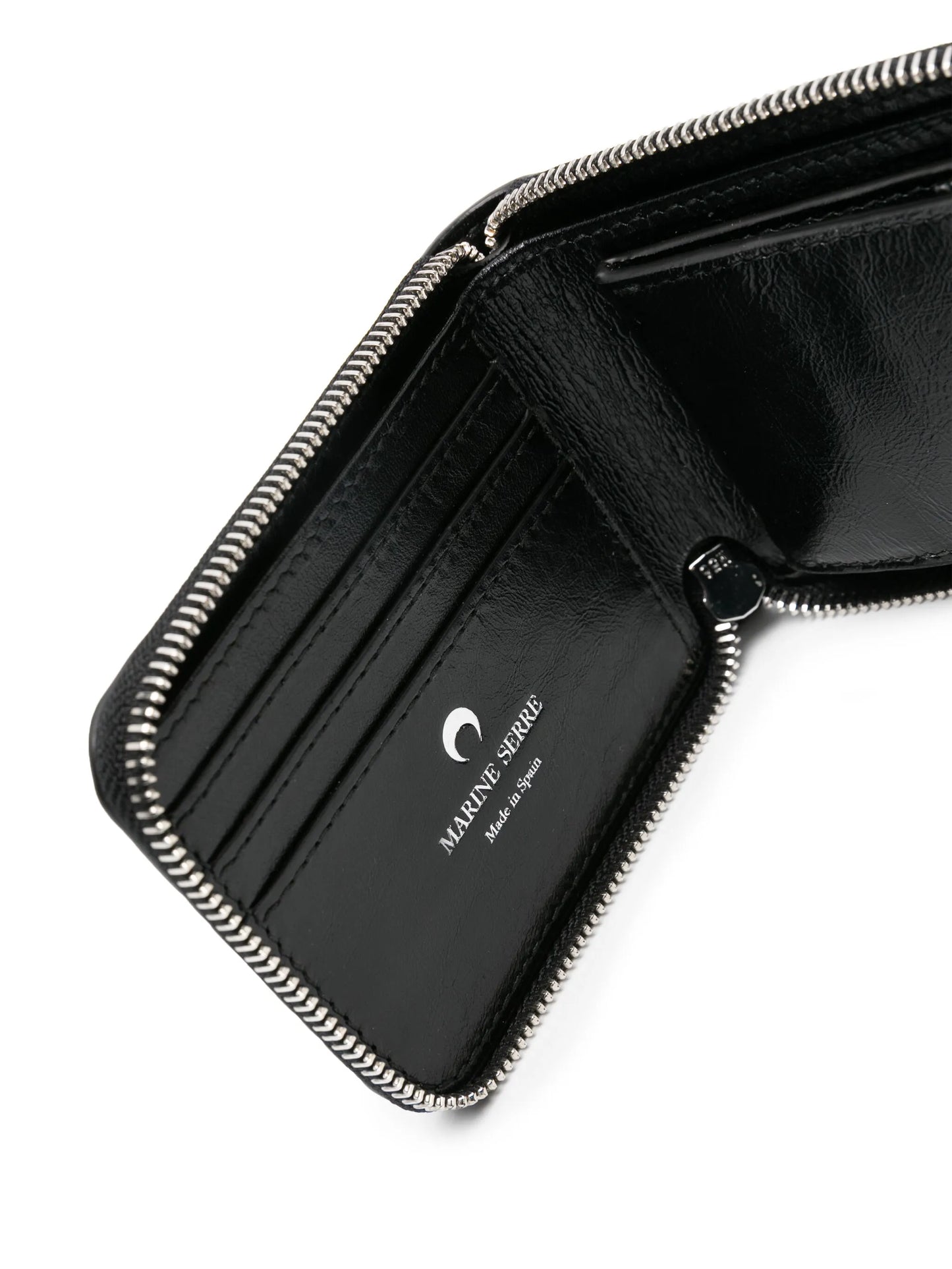 Moonogram-pattern leather wallet