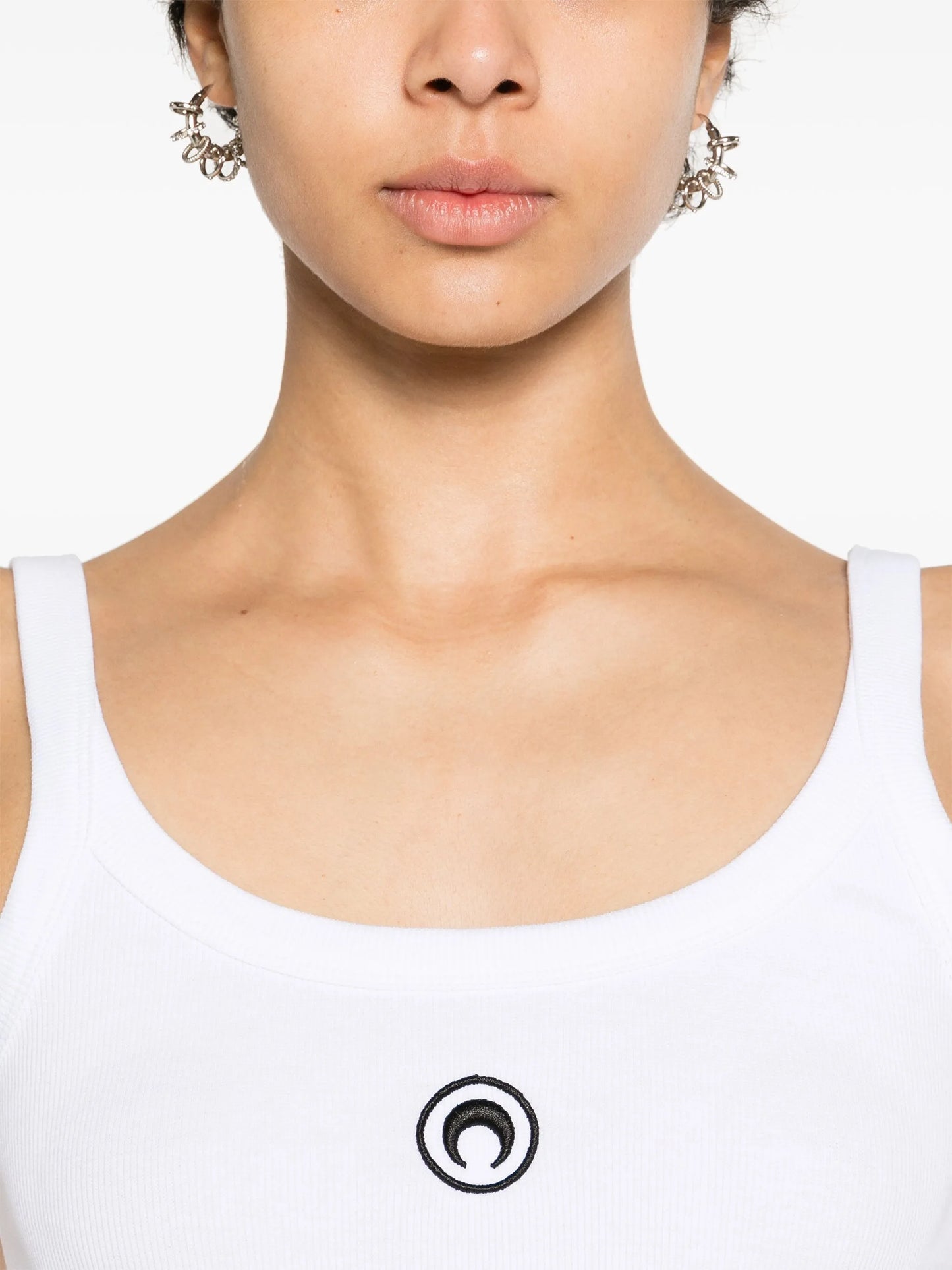 Crescent Moon-embroidered tank top
