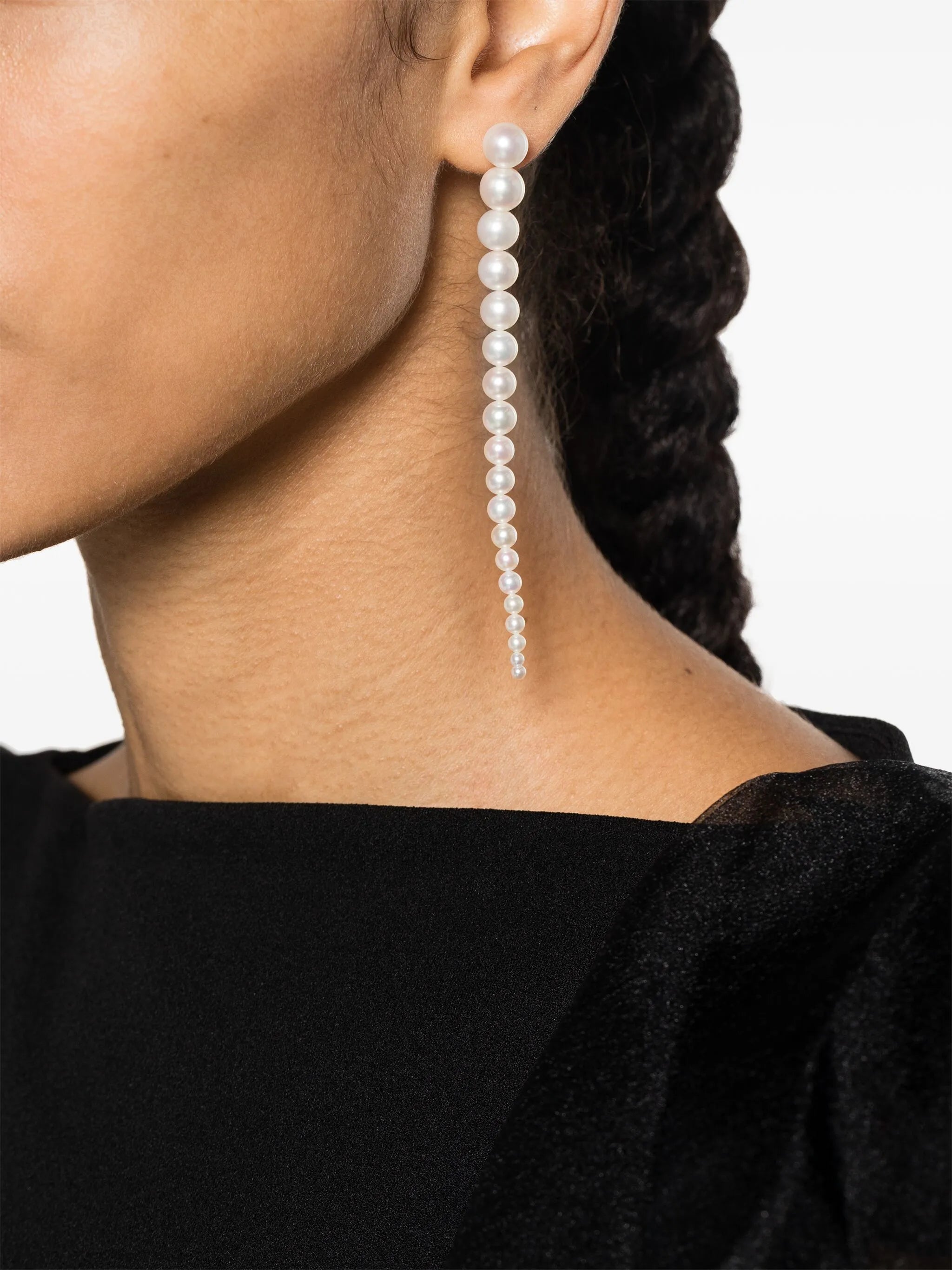 14kt yellow gold and pearl Sienna Grand drop earrings