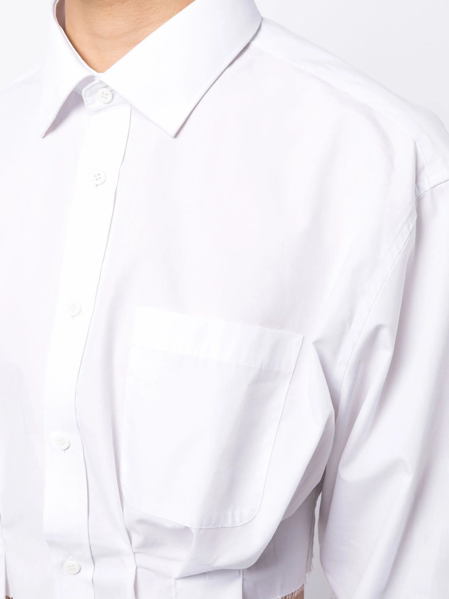 pleated poplin cropped shirt