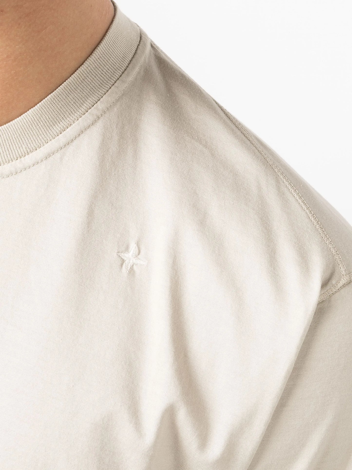 Compass-embroidered cotton T-shirt