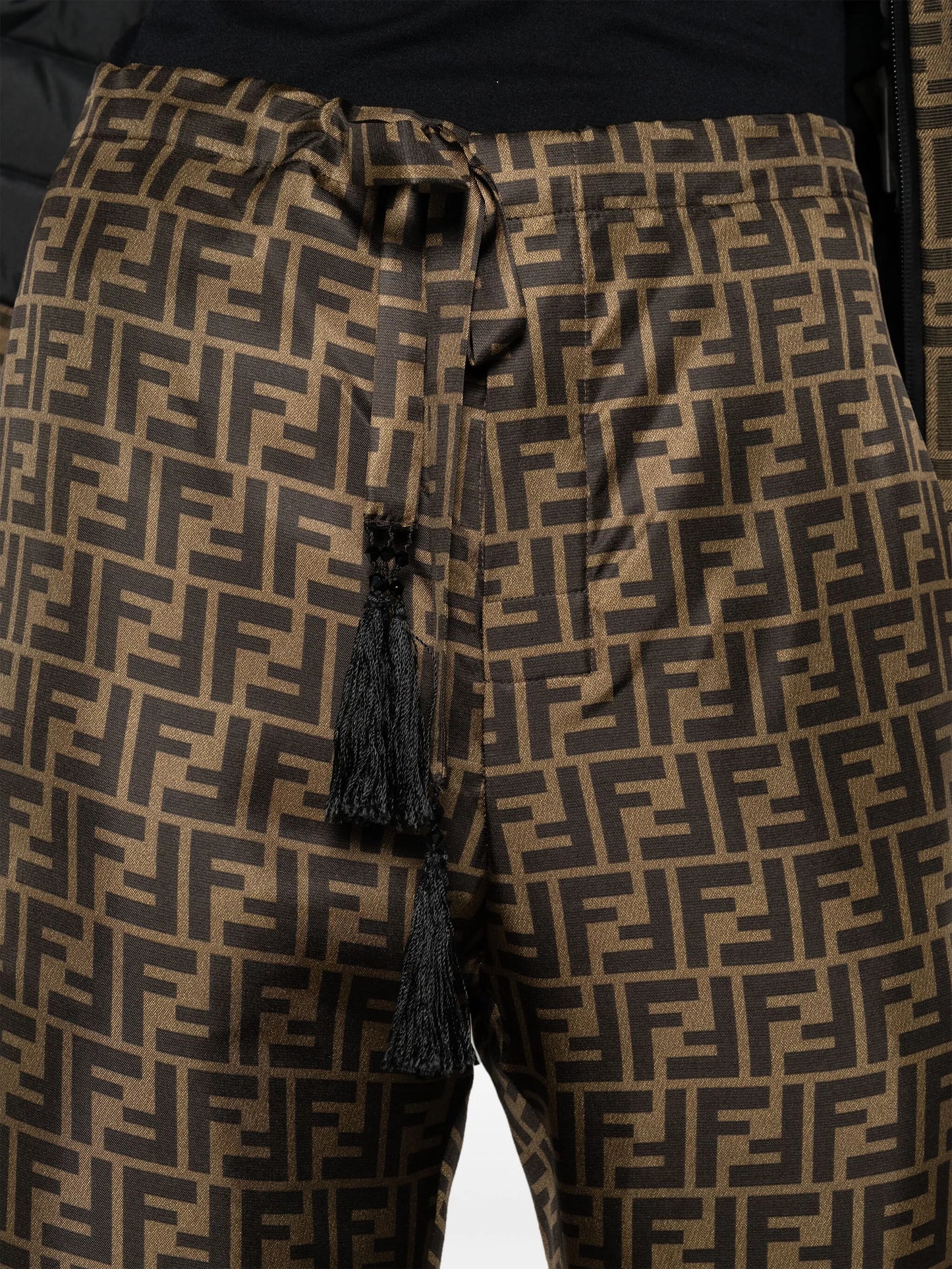 FF-print silk palazzo pants