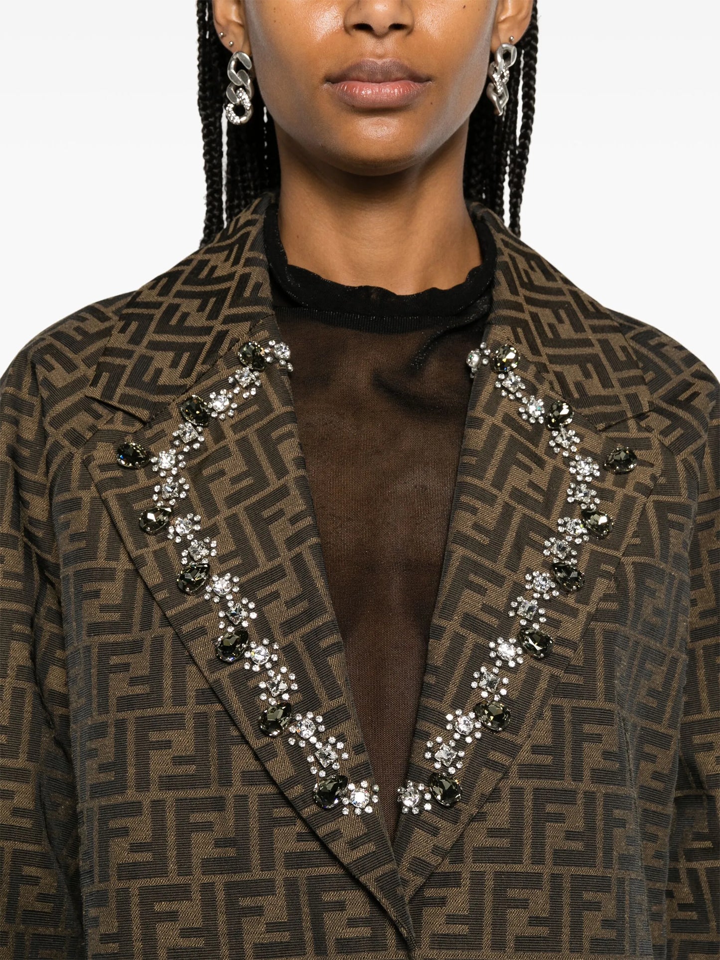 FF-jacquard cropped jacket