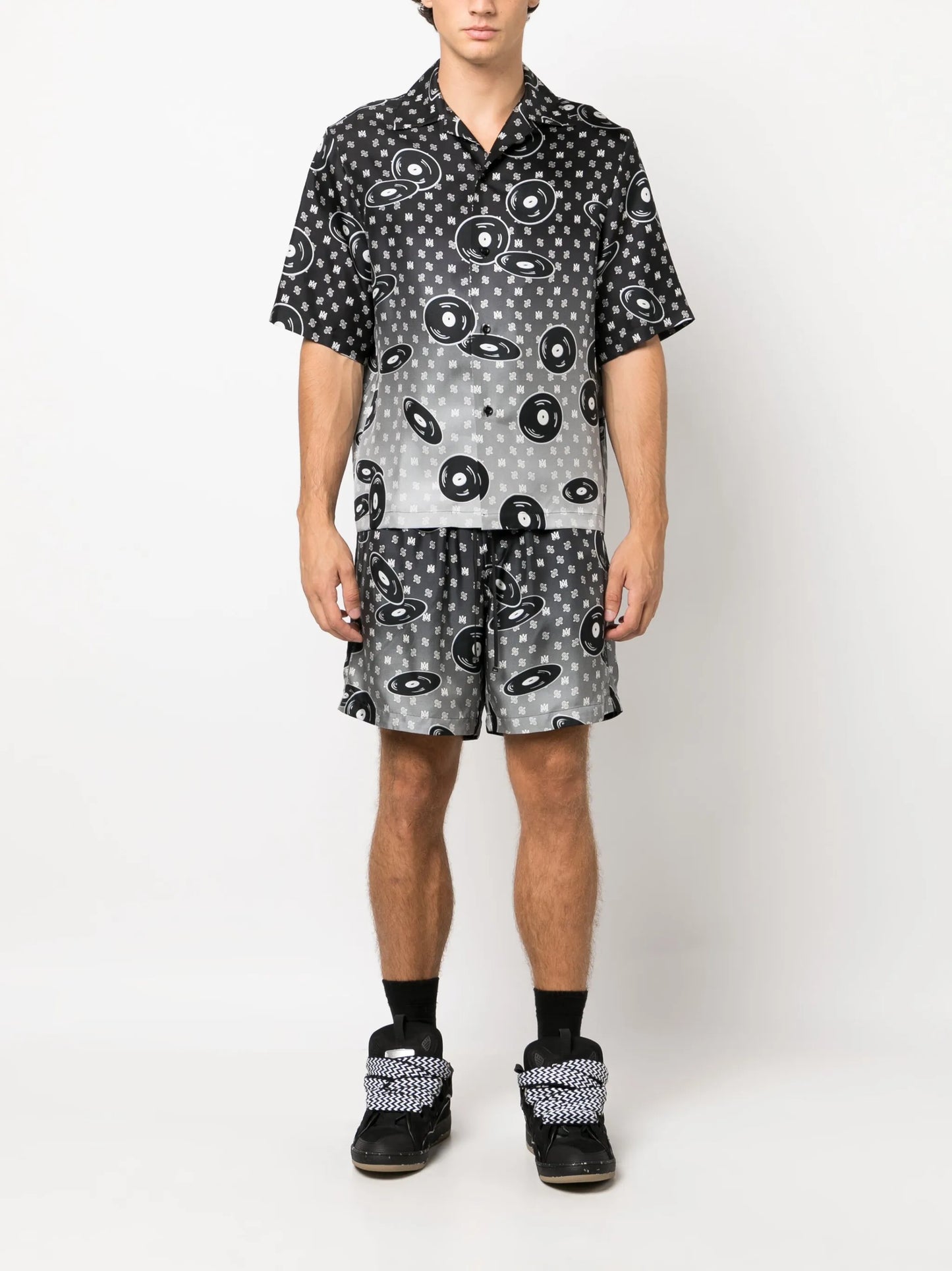 Falling Records silk shorts
