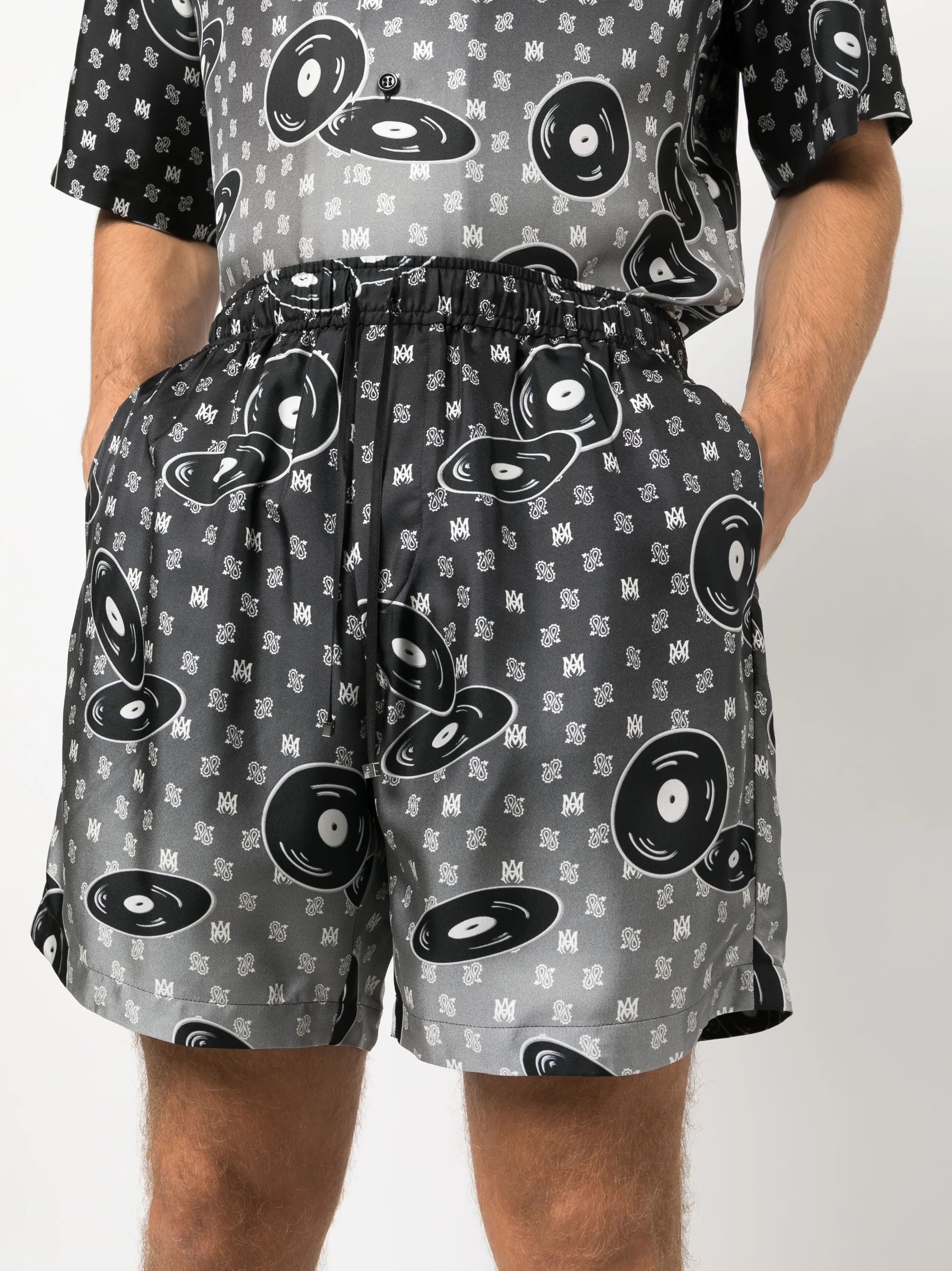 Falling Records silk shorts