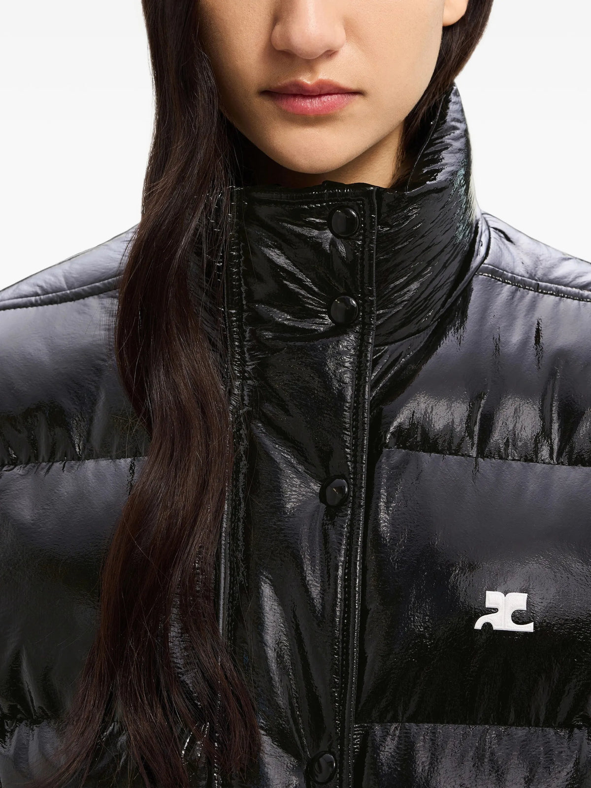 cropped Vinyl puffer jacket