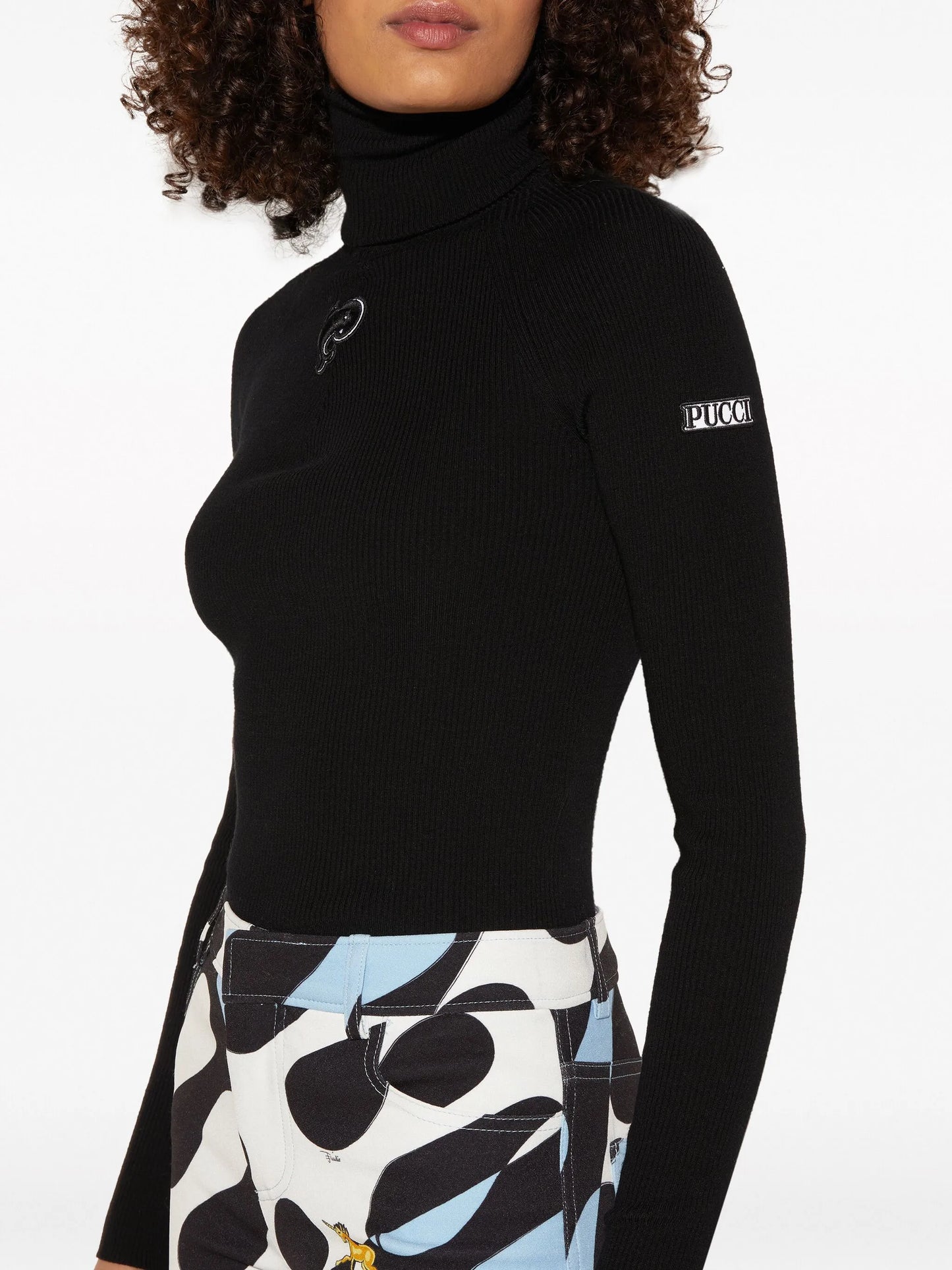 logo-appliqué virgin-wool ribbed jumper