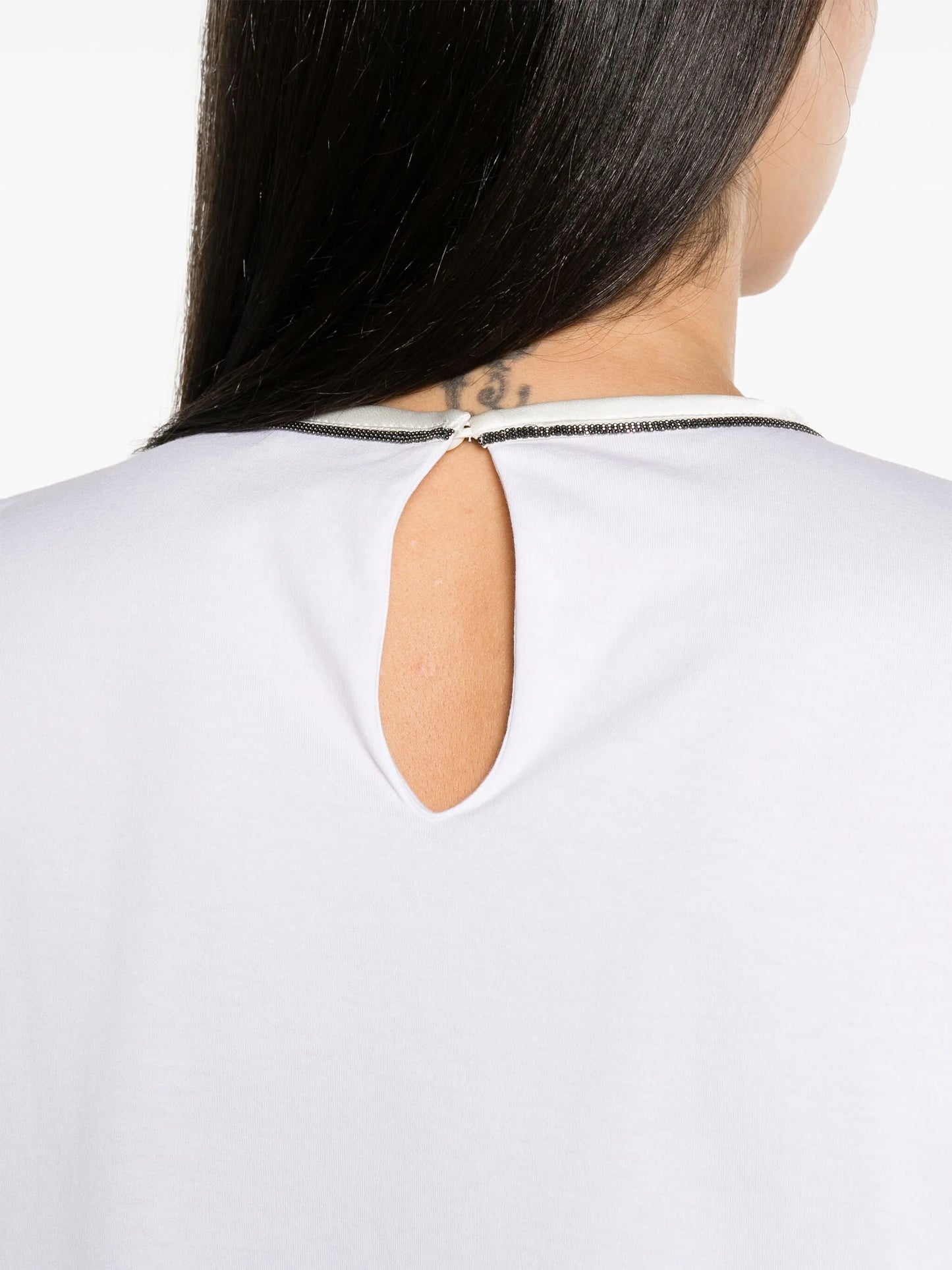 bead-embellished cotton T-shirt