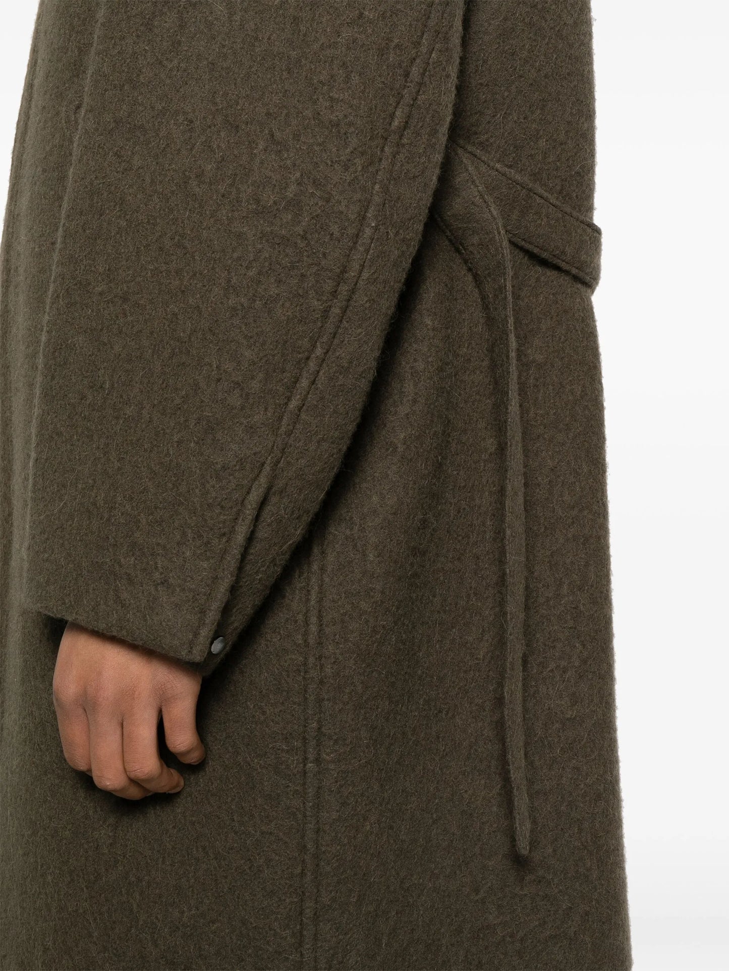 hooded alpaca-blend midi coat