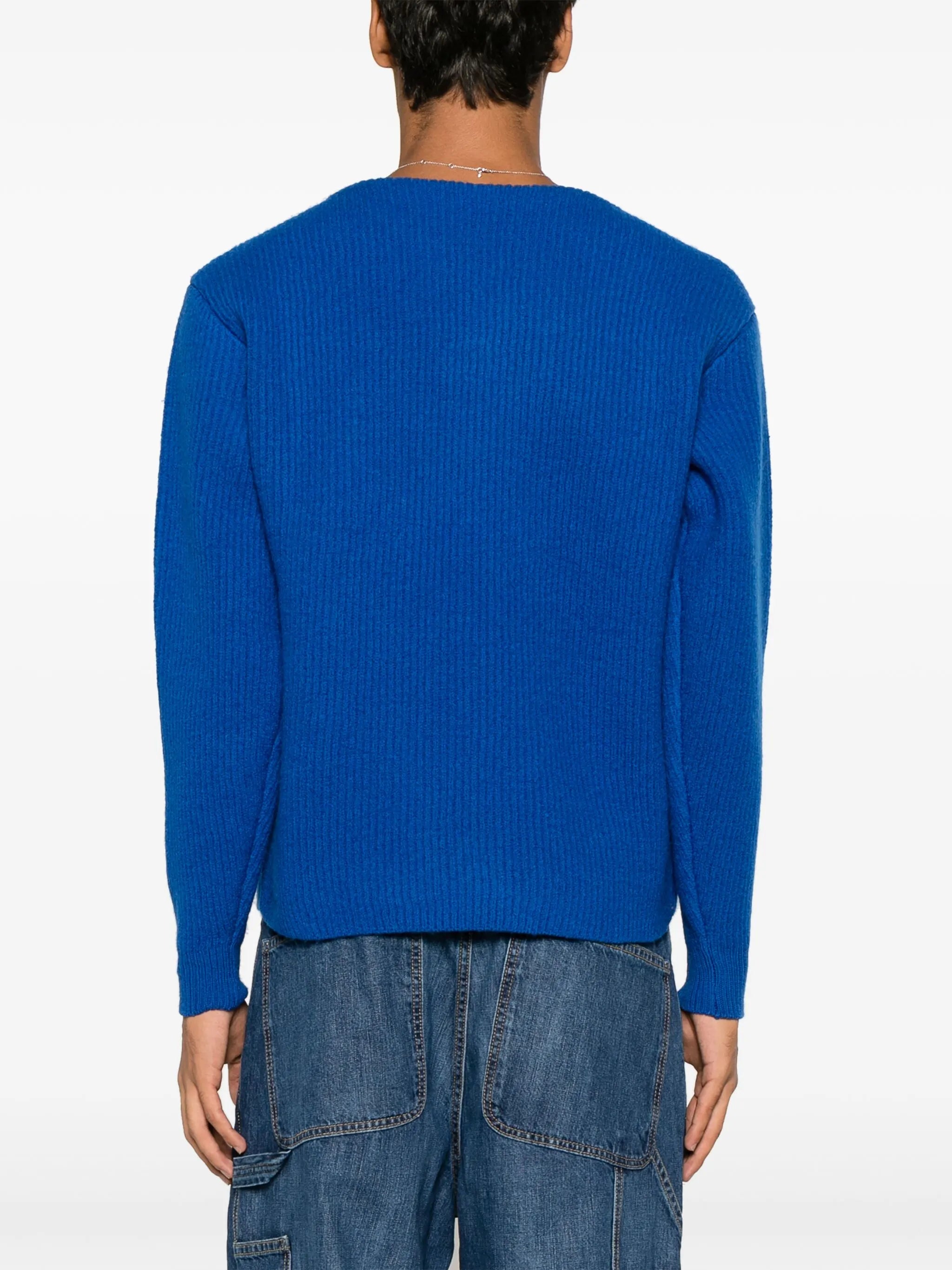 ribbed-knit wool jumper