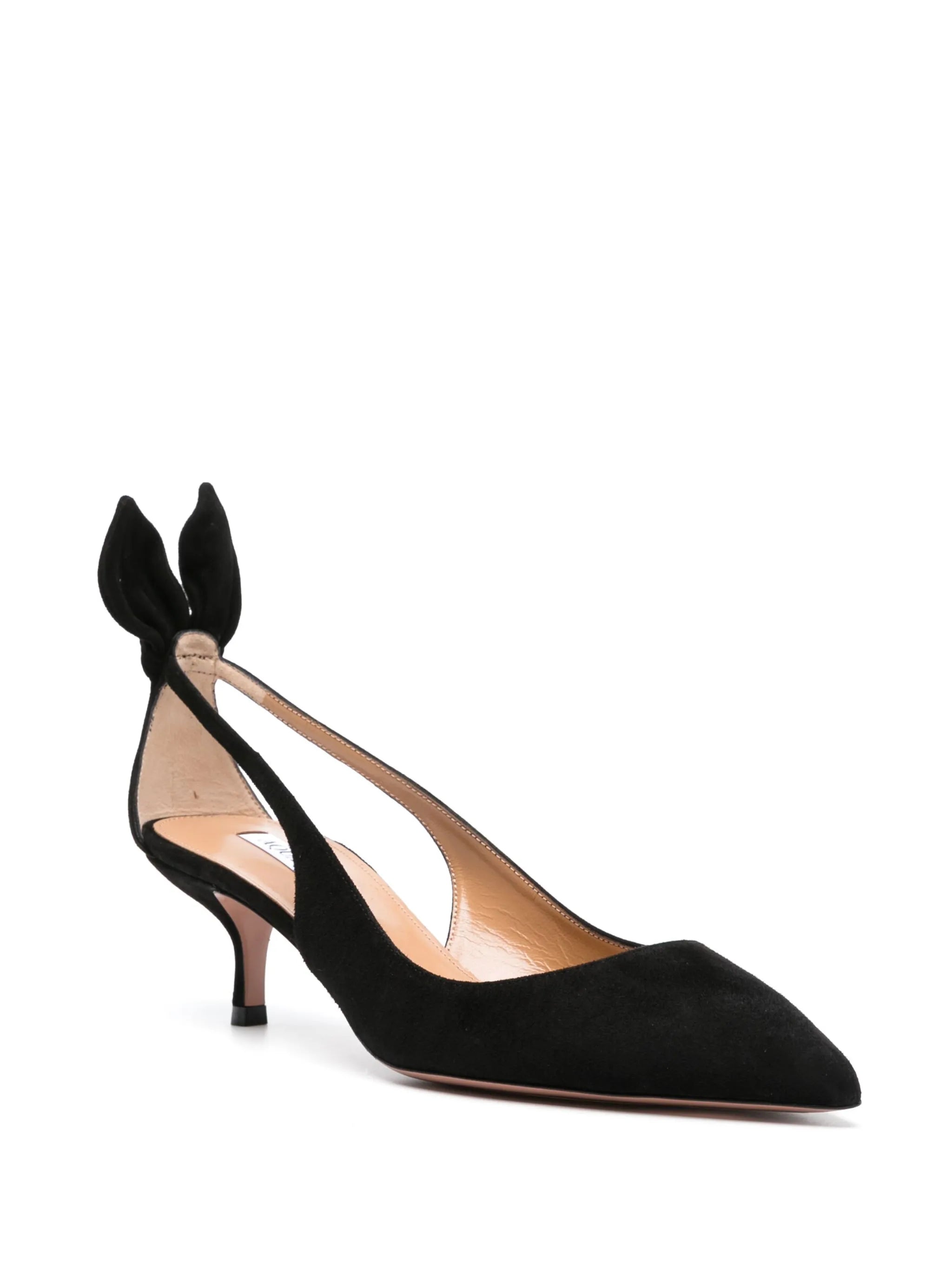 50mm Bow Tie suede pumps