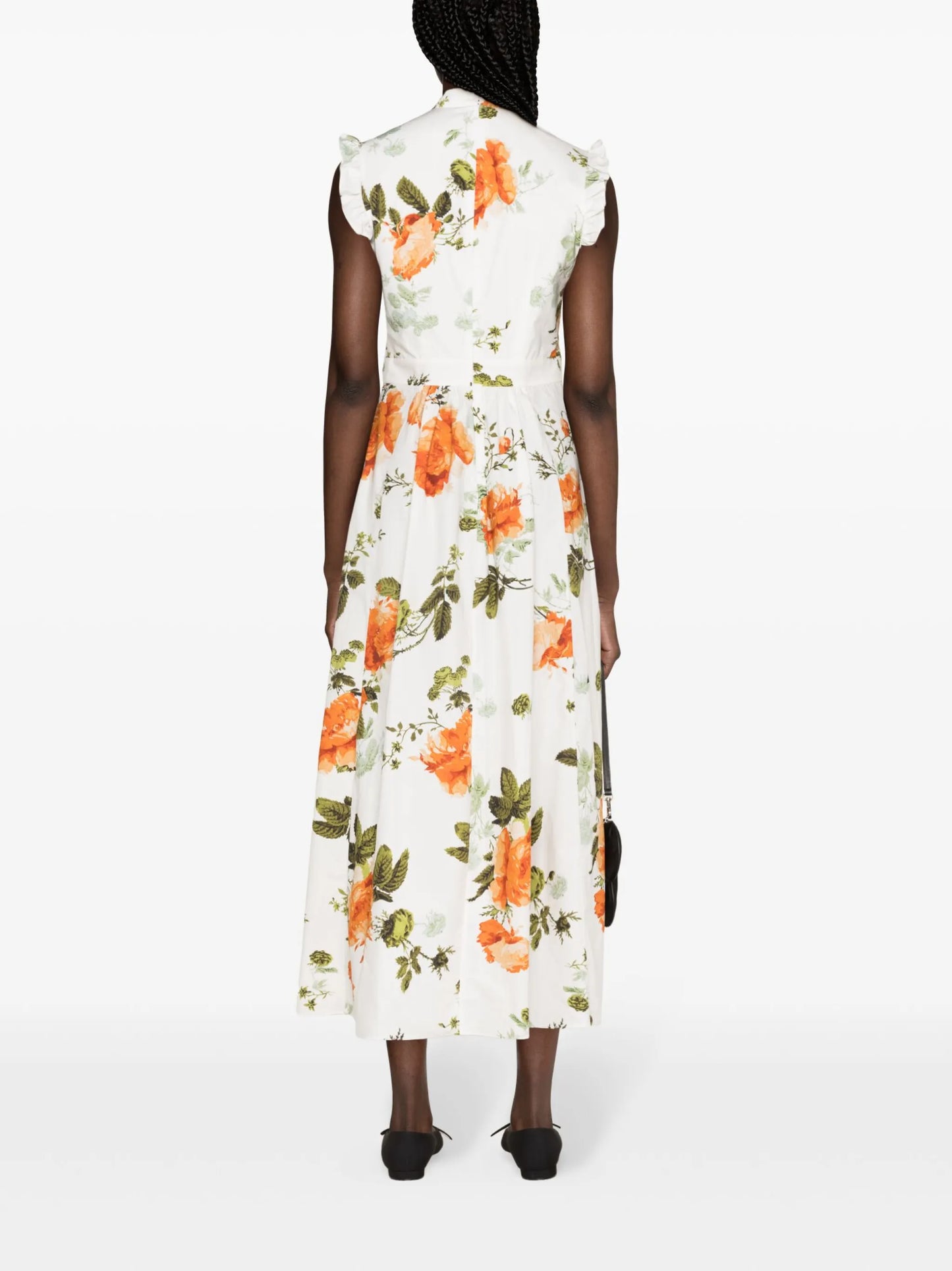 floral-print flared midi dress