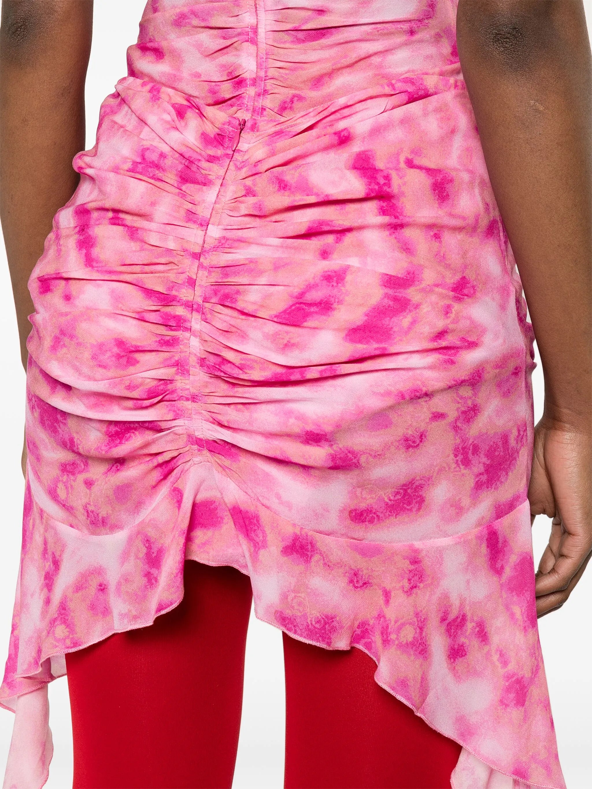 tie-dye chiffon miniskirt
