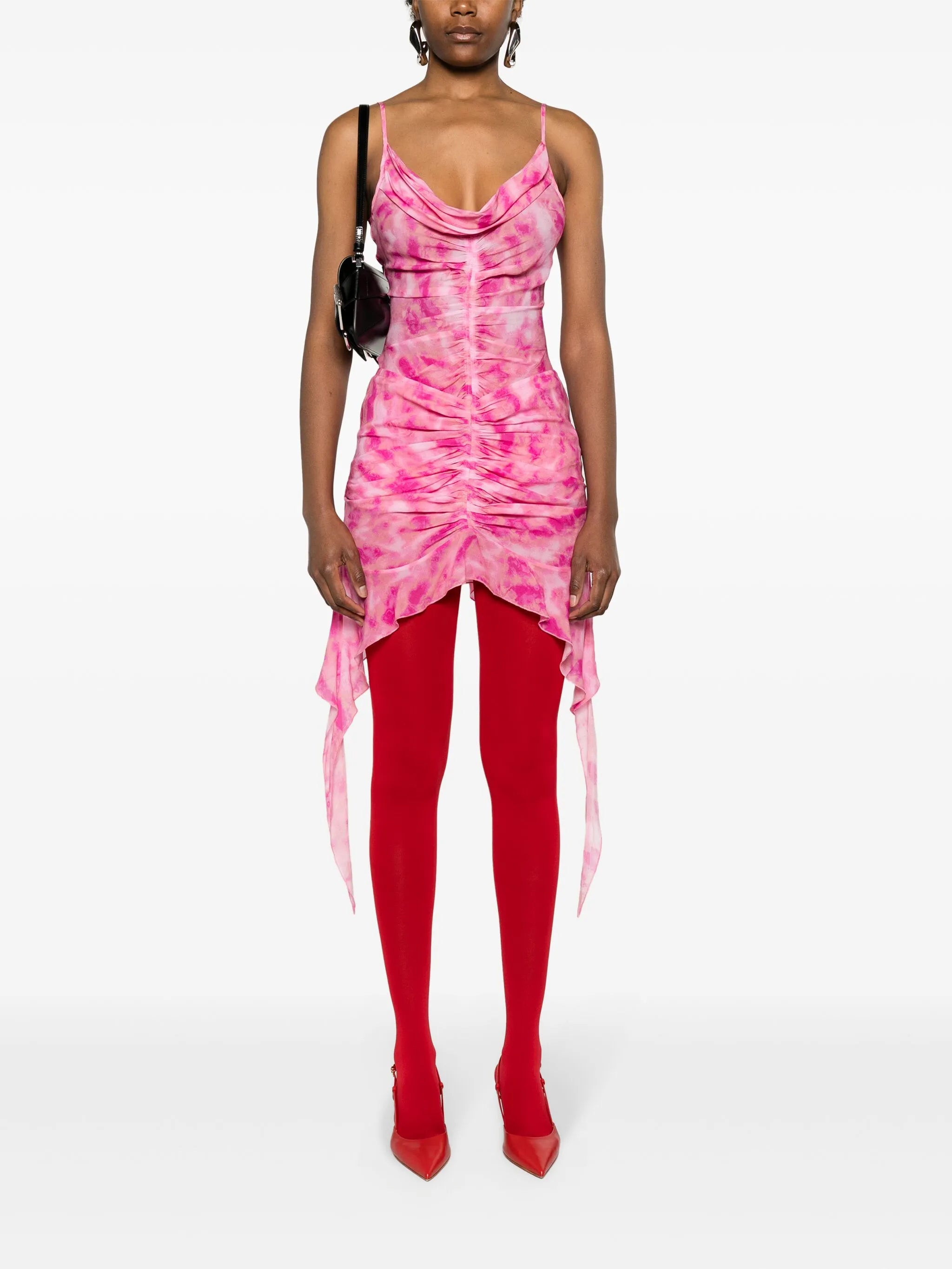 tie-dye chiffon miniskirt