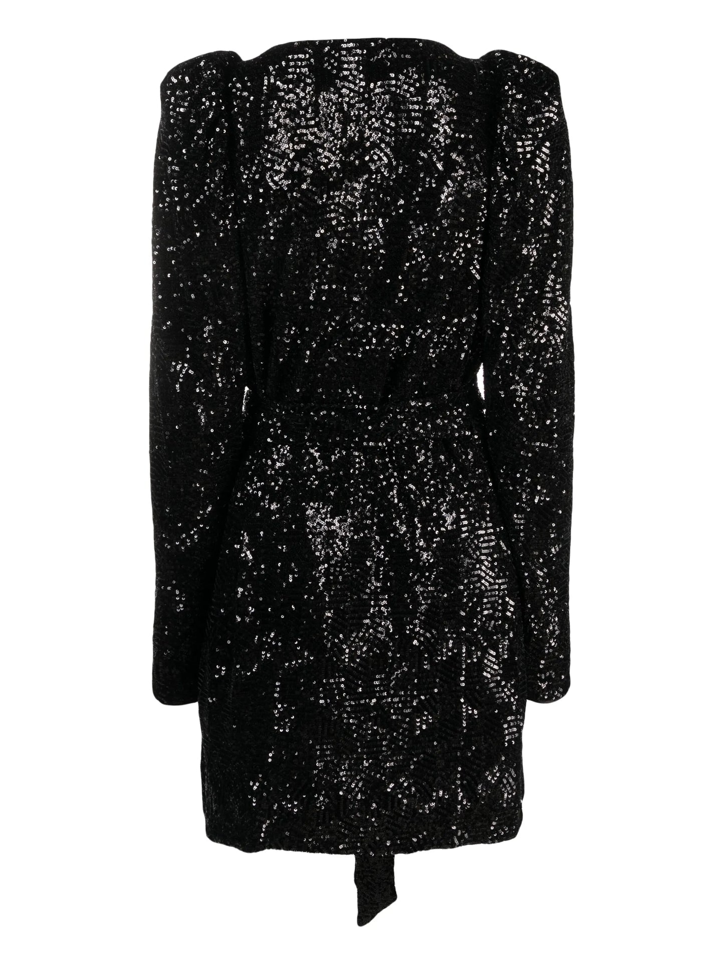 sequinned-tulle wrap minidress