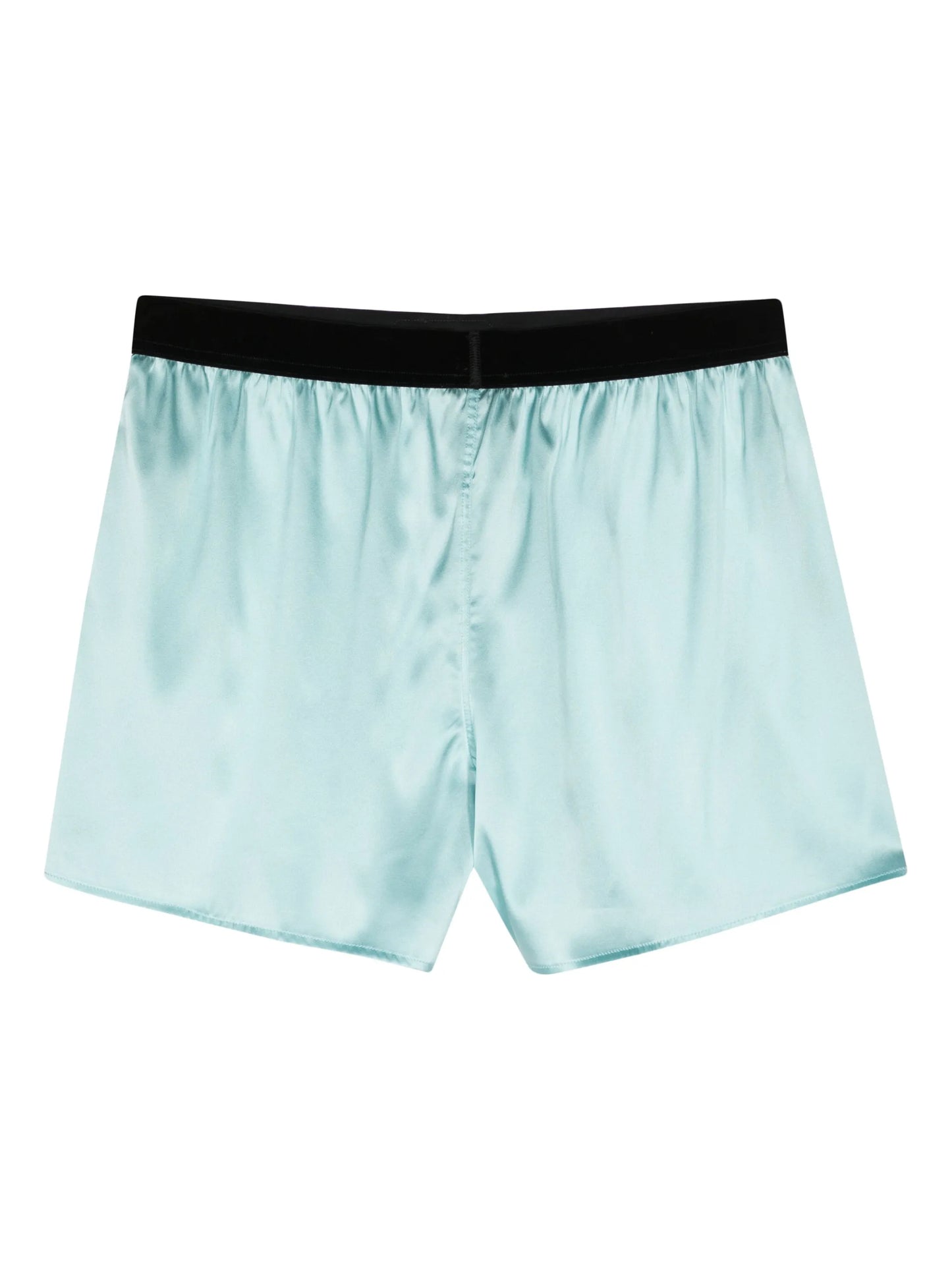 velvet-trim satin shorts