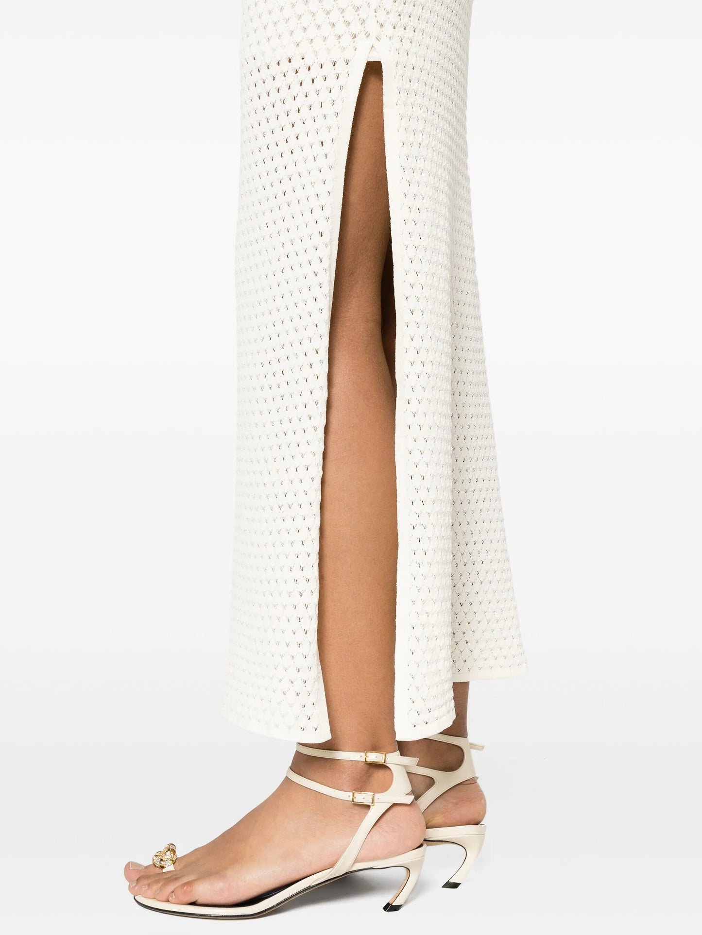 pointelle-knit maxi dress