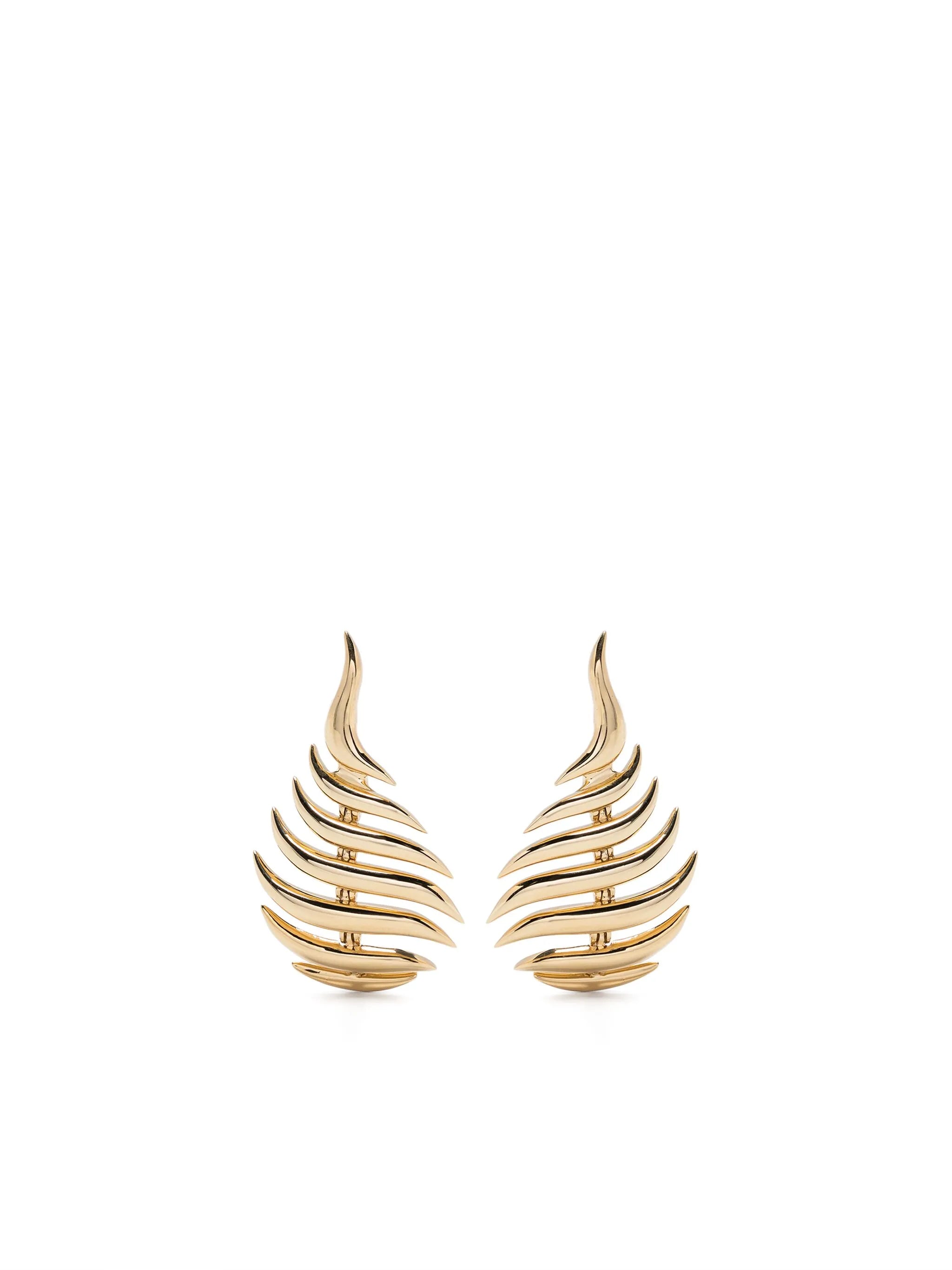 18kt yellow gold flame earrings