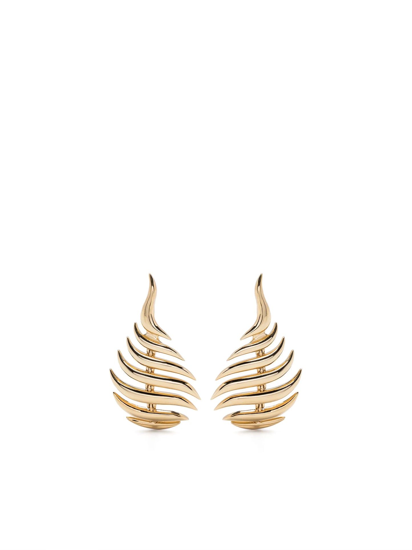 18kt yellow gold flame earrings