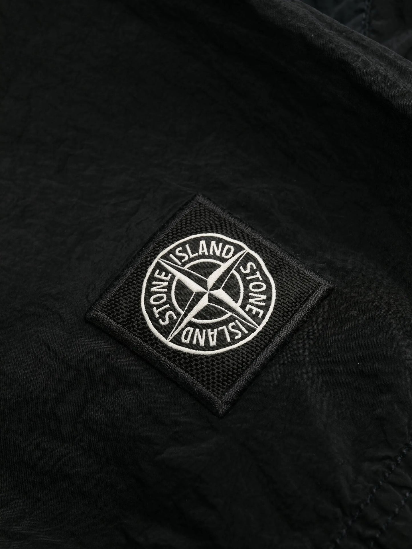 Compass-patch elasticated-waist swim shorts