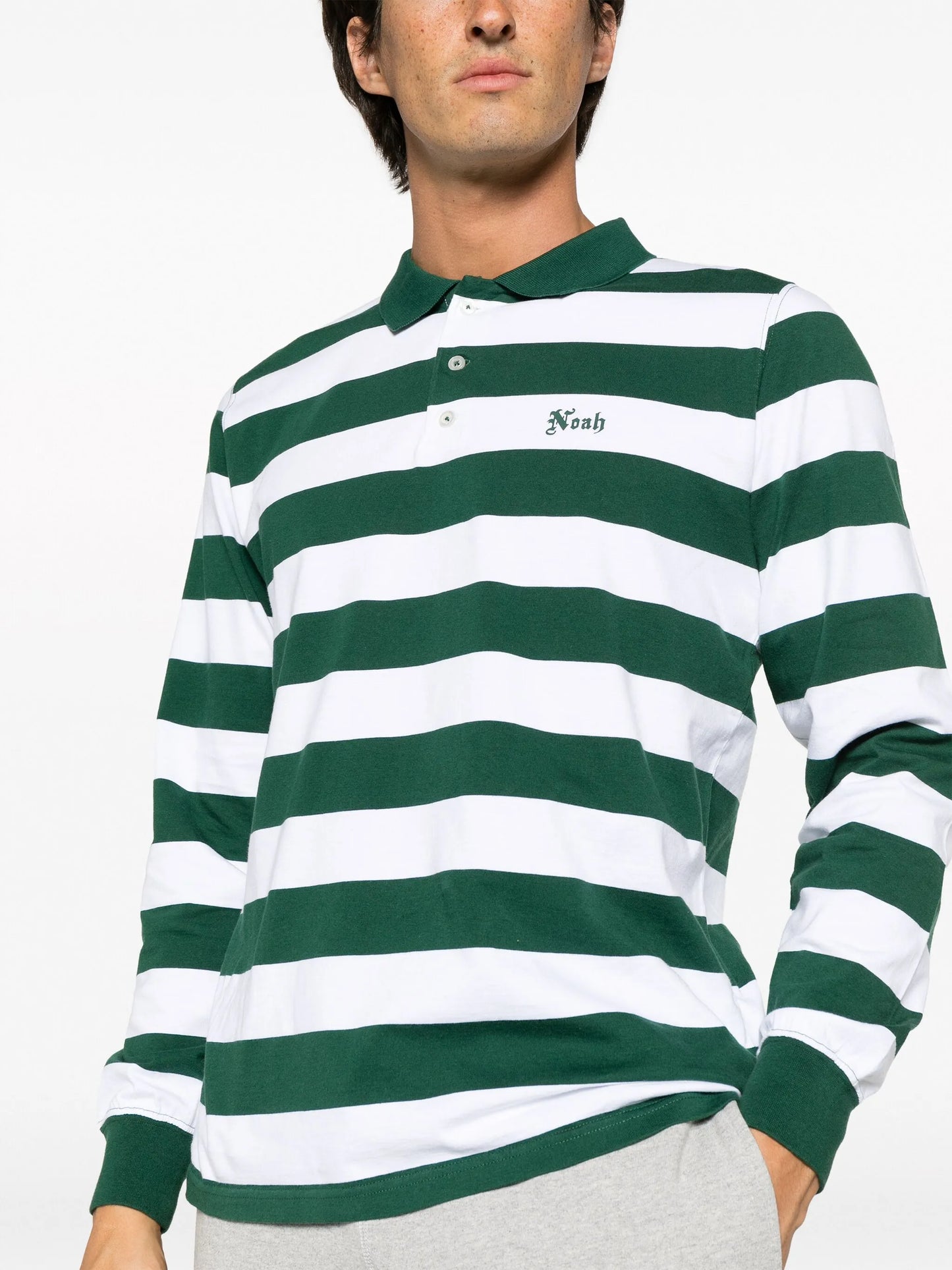 striped-pattern logo polo shirt