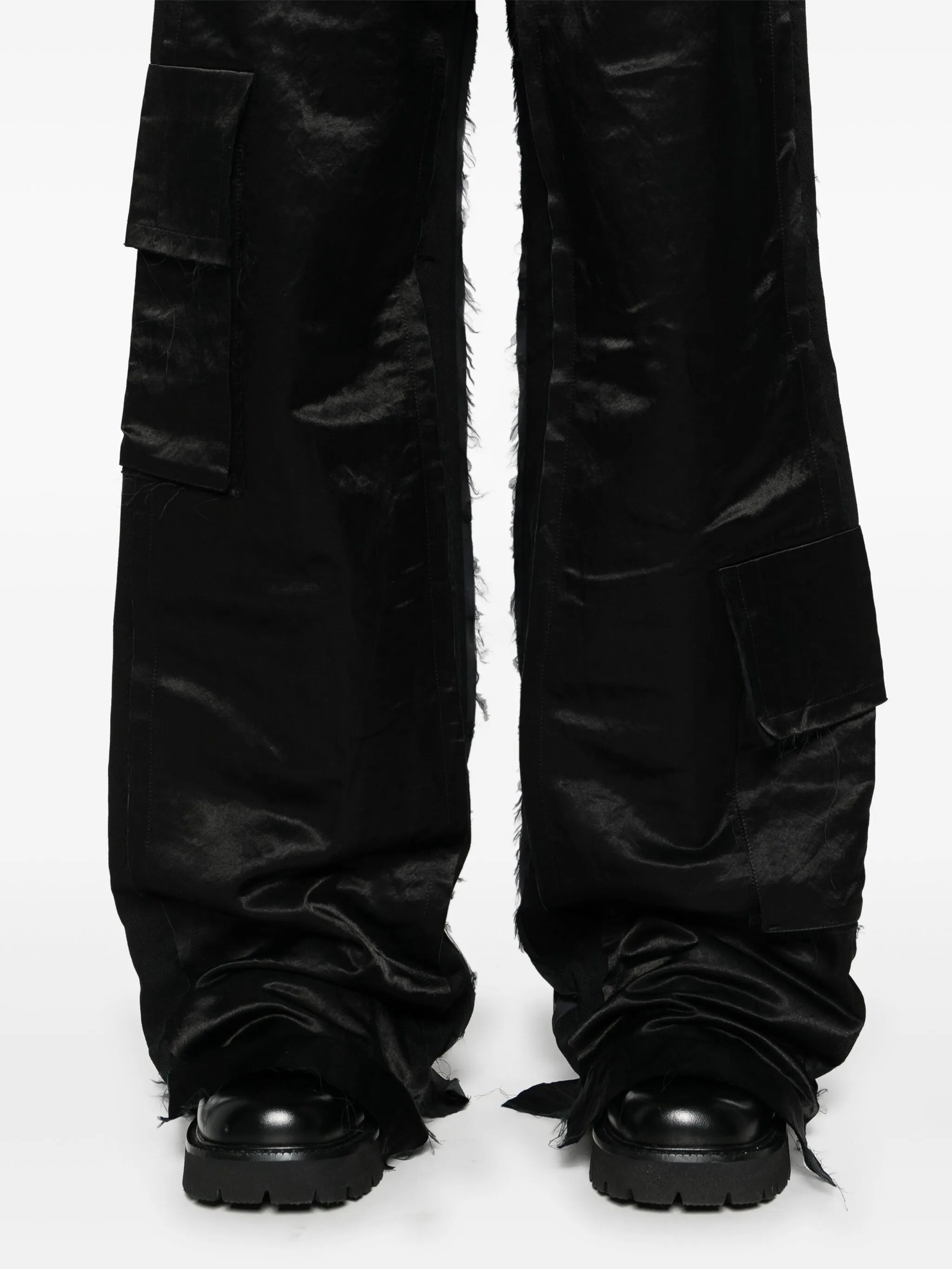 deconstructed cotton cargo trousers