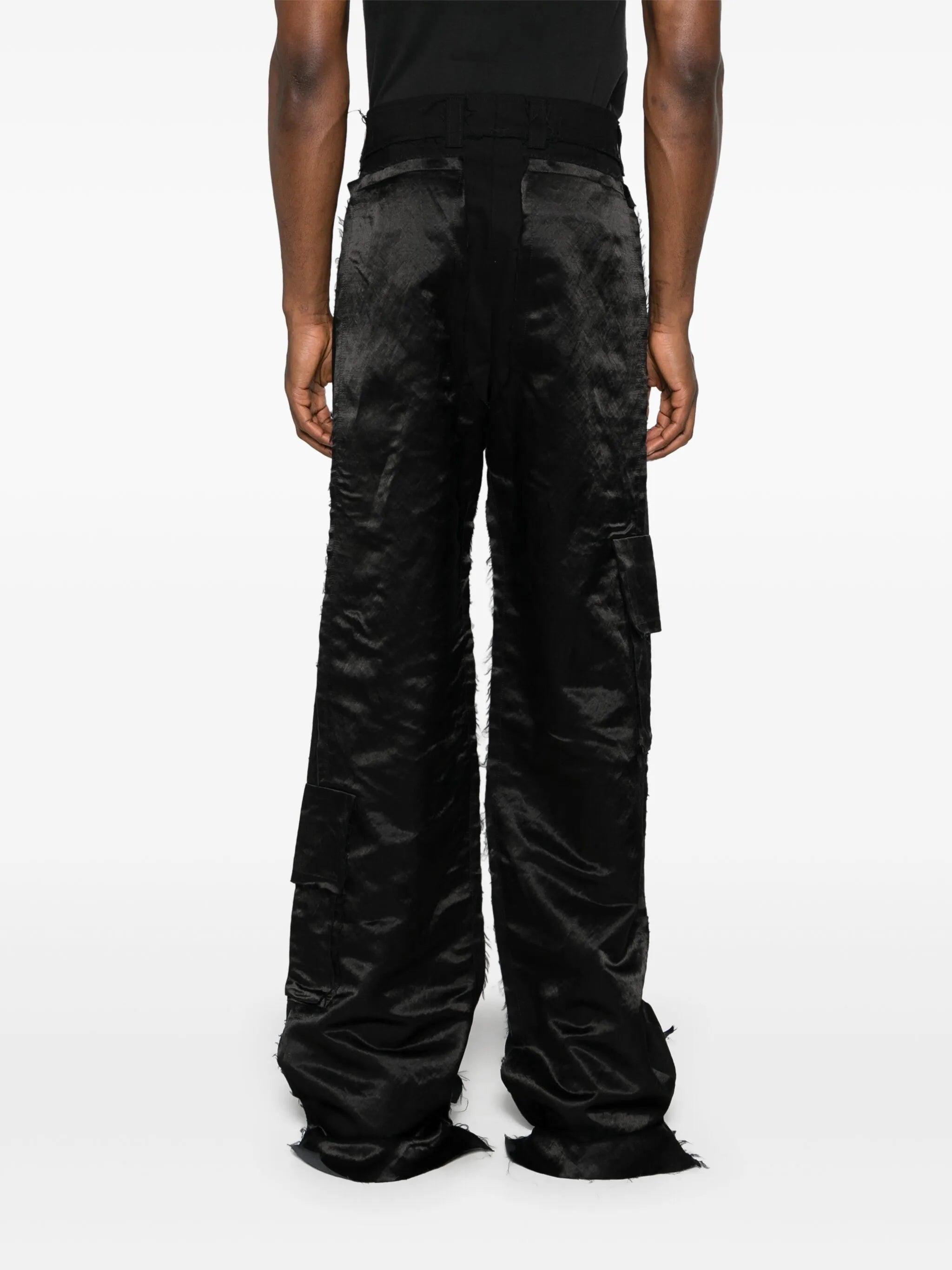 deconstructed cotton cargo trousers