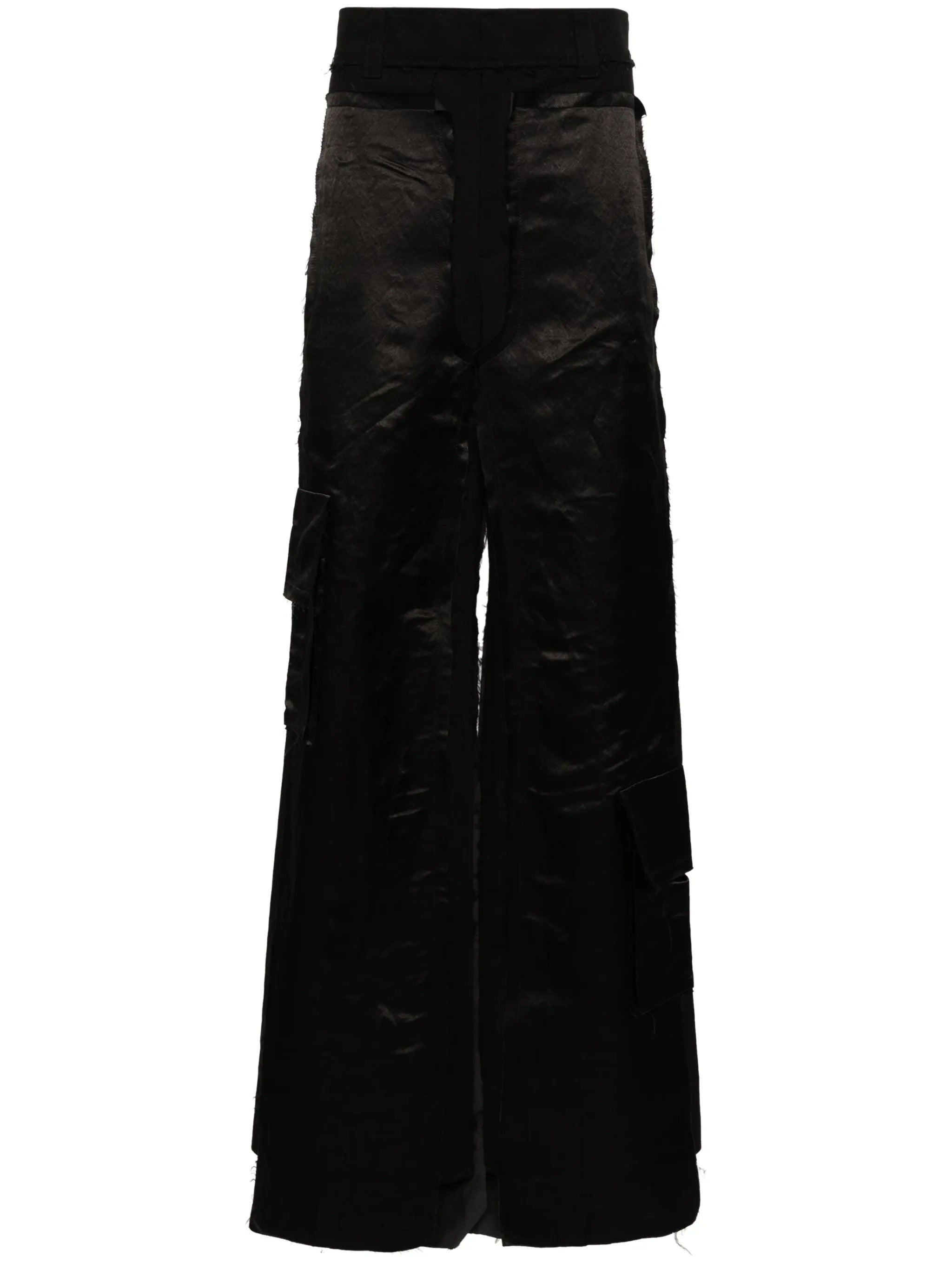 deconstructed cotton cargo trousers