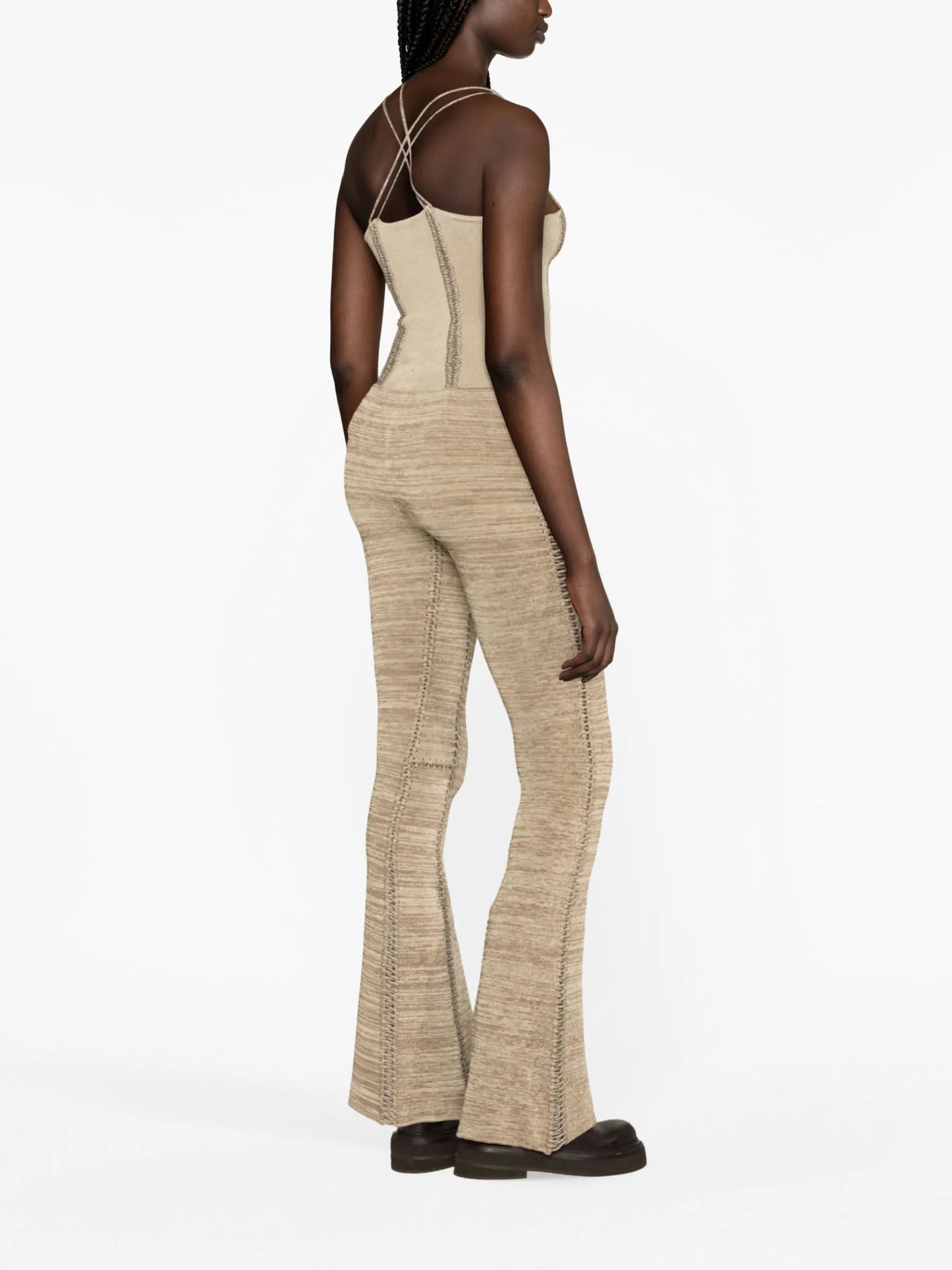 Tent knitted flared trousers