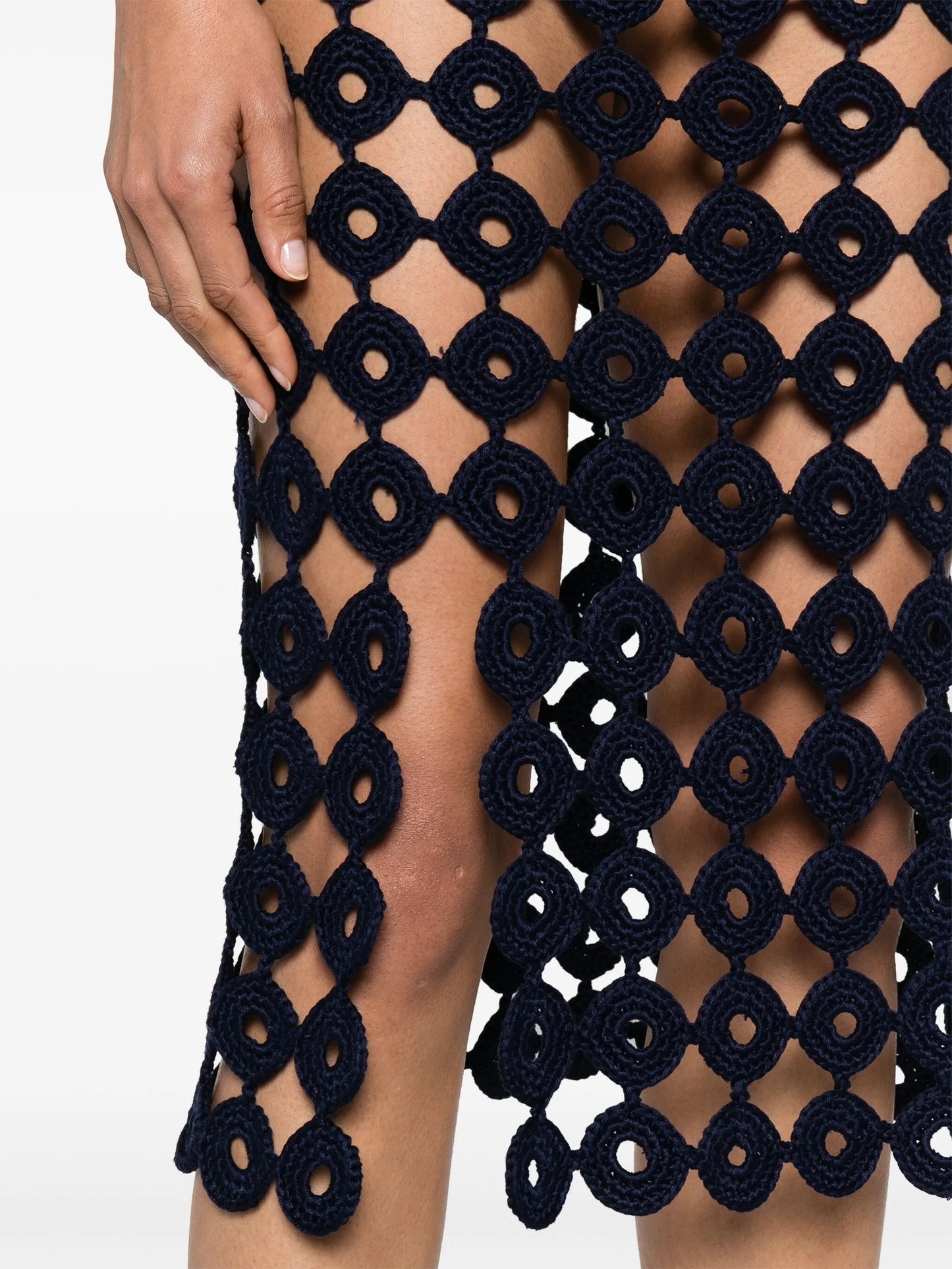 Stanza crochet-knit midi skirt