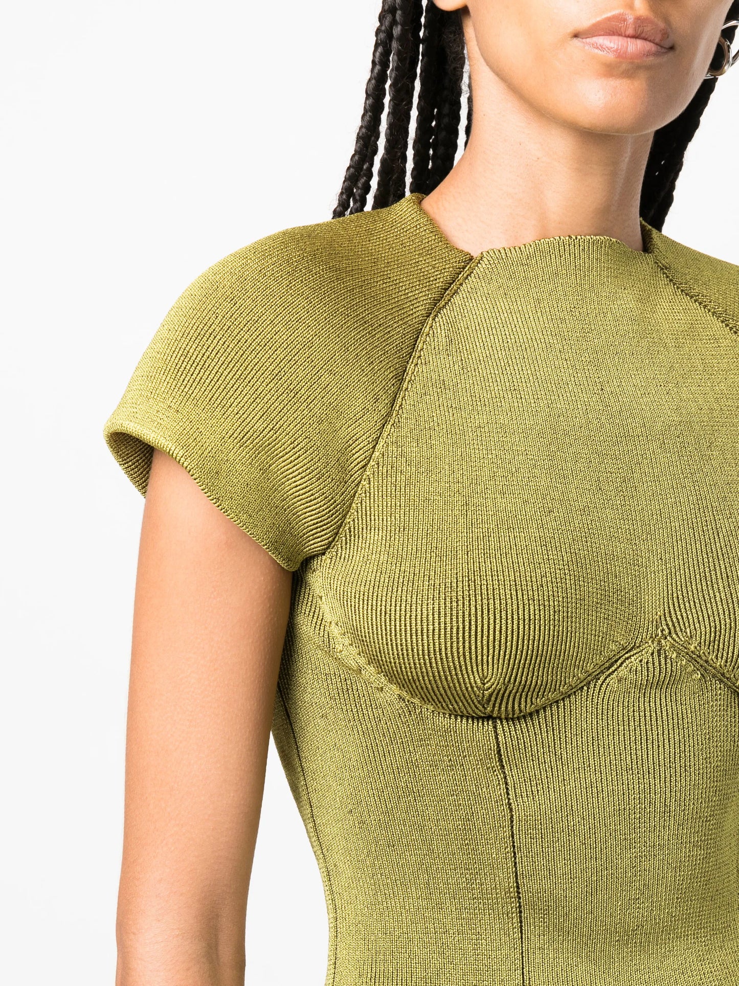 Shield ribbed-knit top