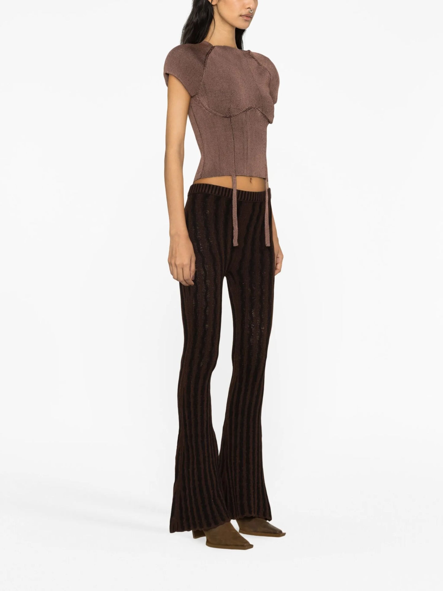 Shield ribbed-knit top