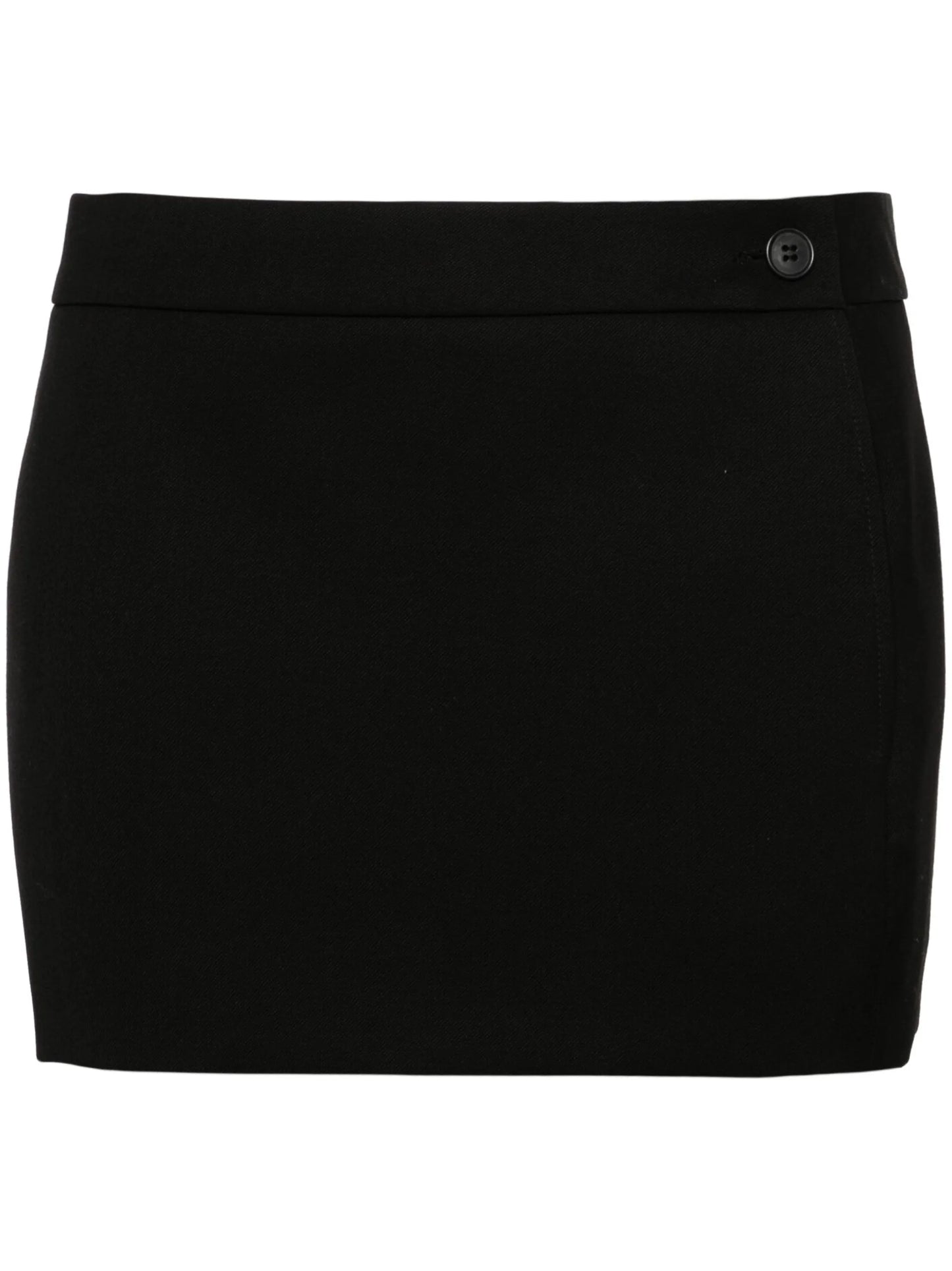 low-rise wool miniskirt