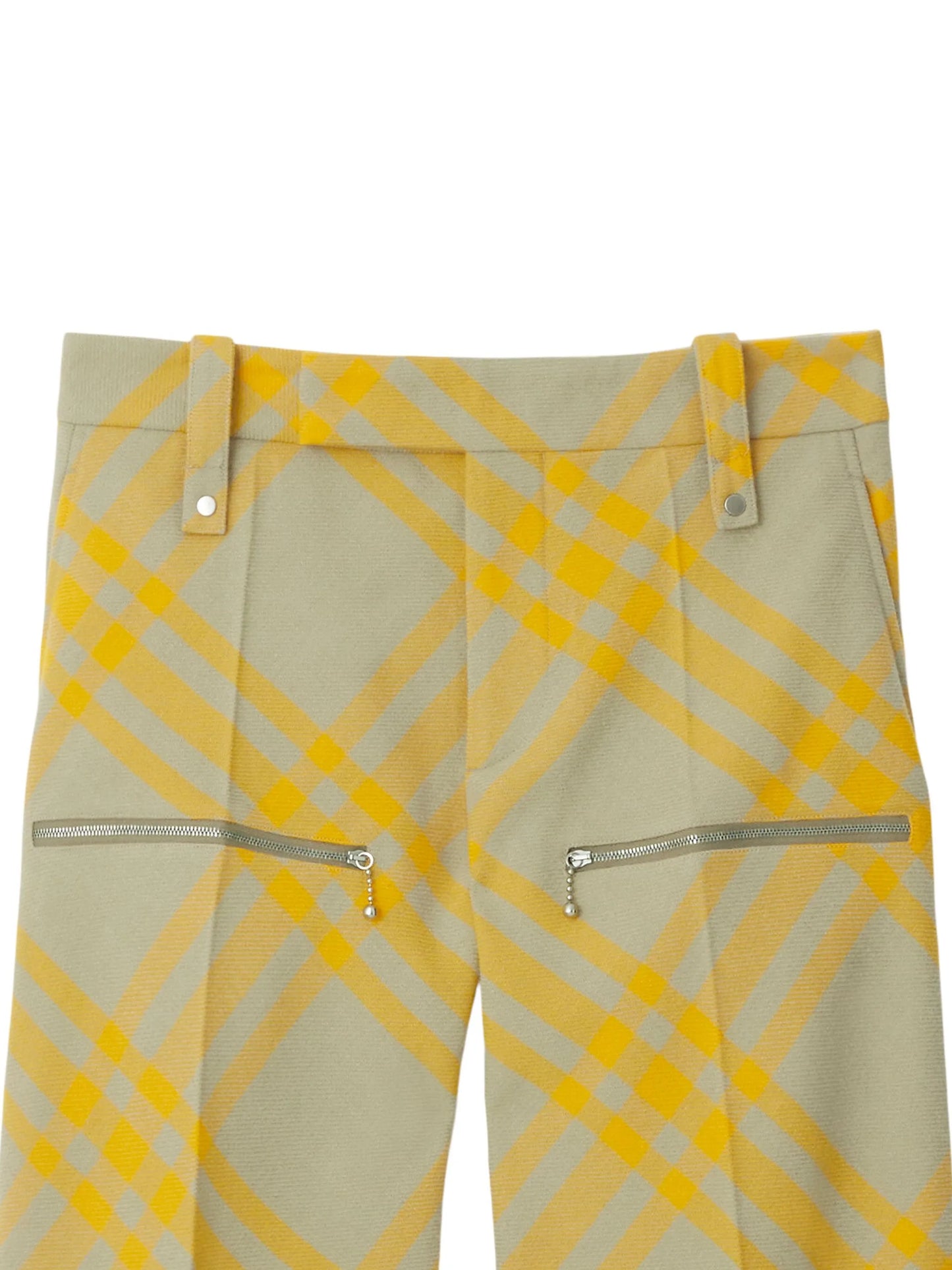 checked straight-leg trousers