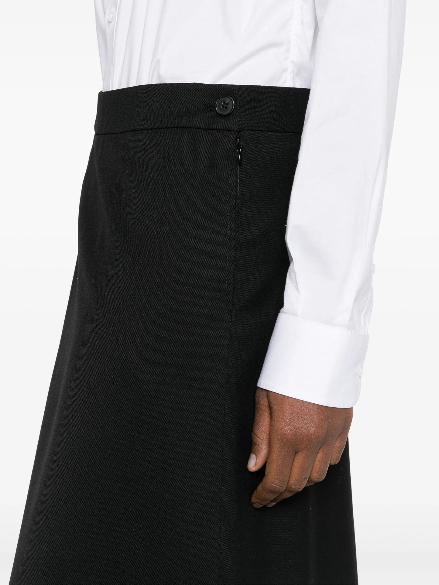 A-line wool midi skirt