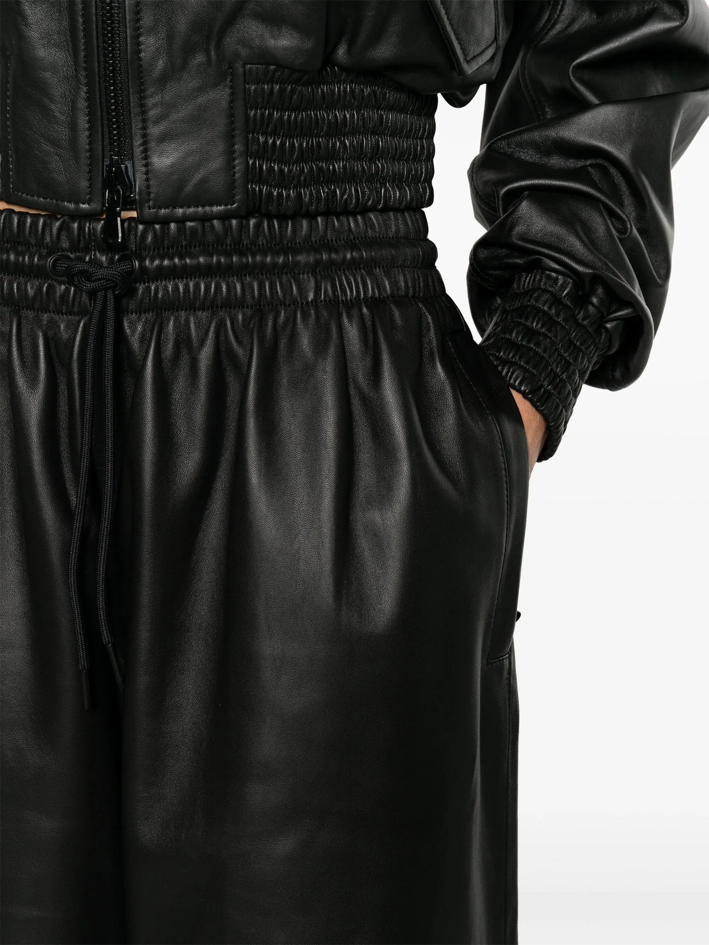high-waist wide-leg trousers