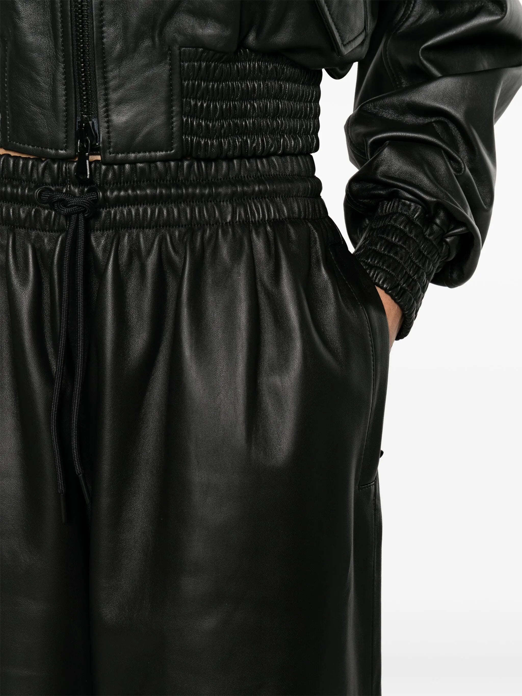 high-waist wide-leg trousers
