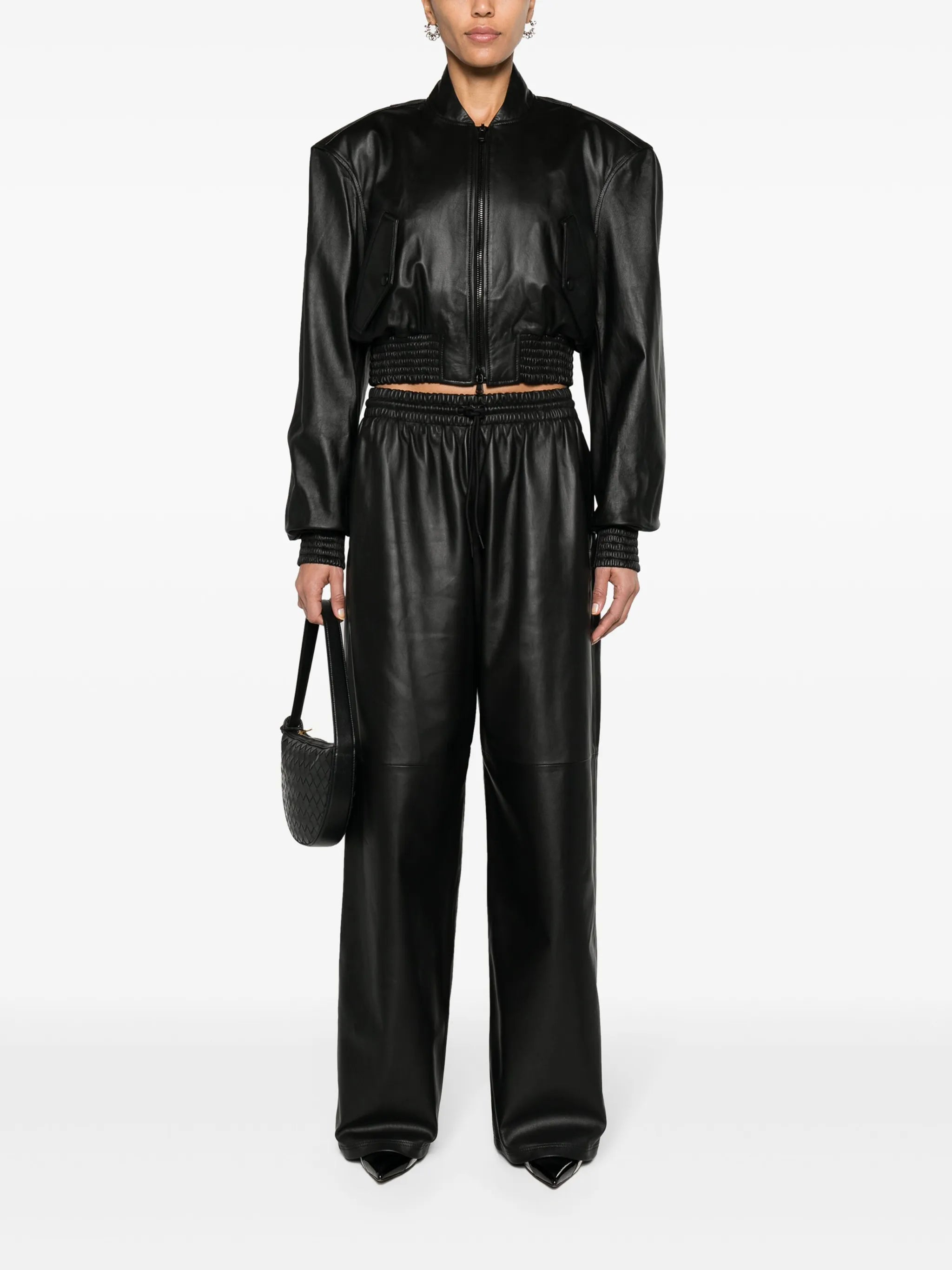 high-waist wide-leg trousers