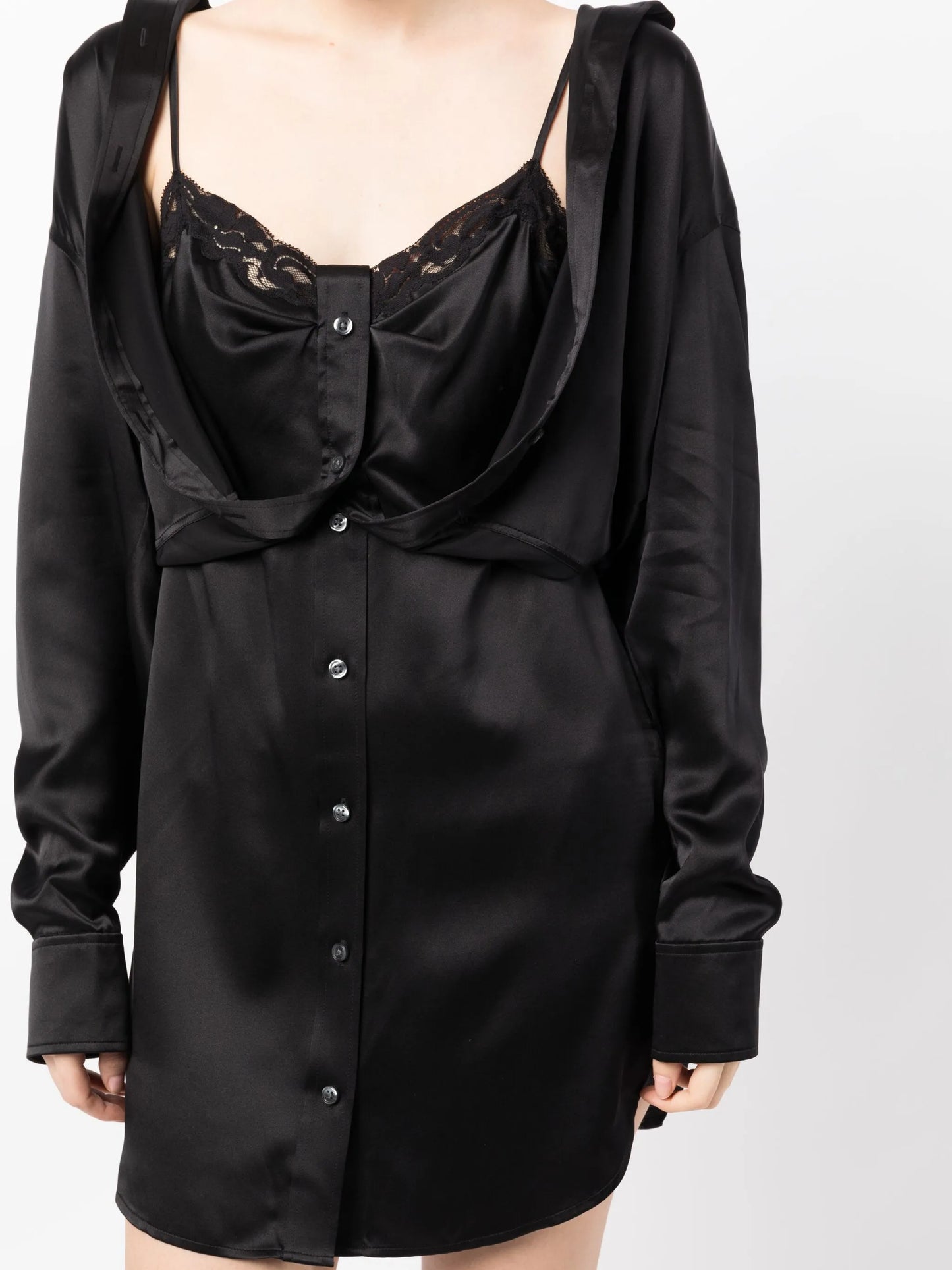 layered silk minidress