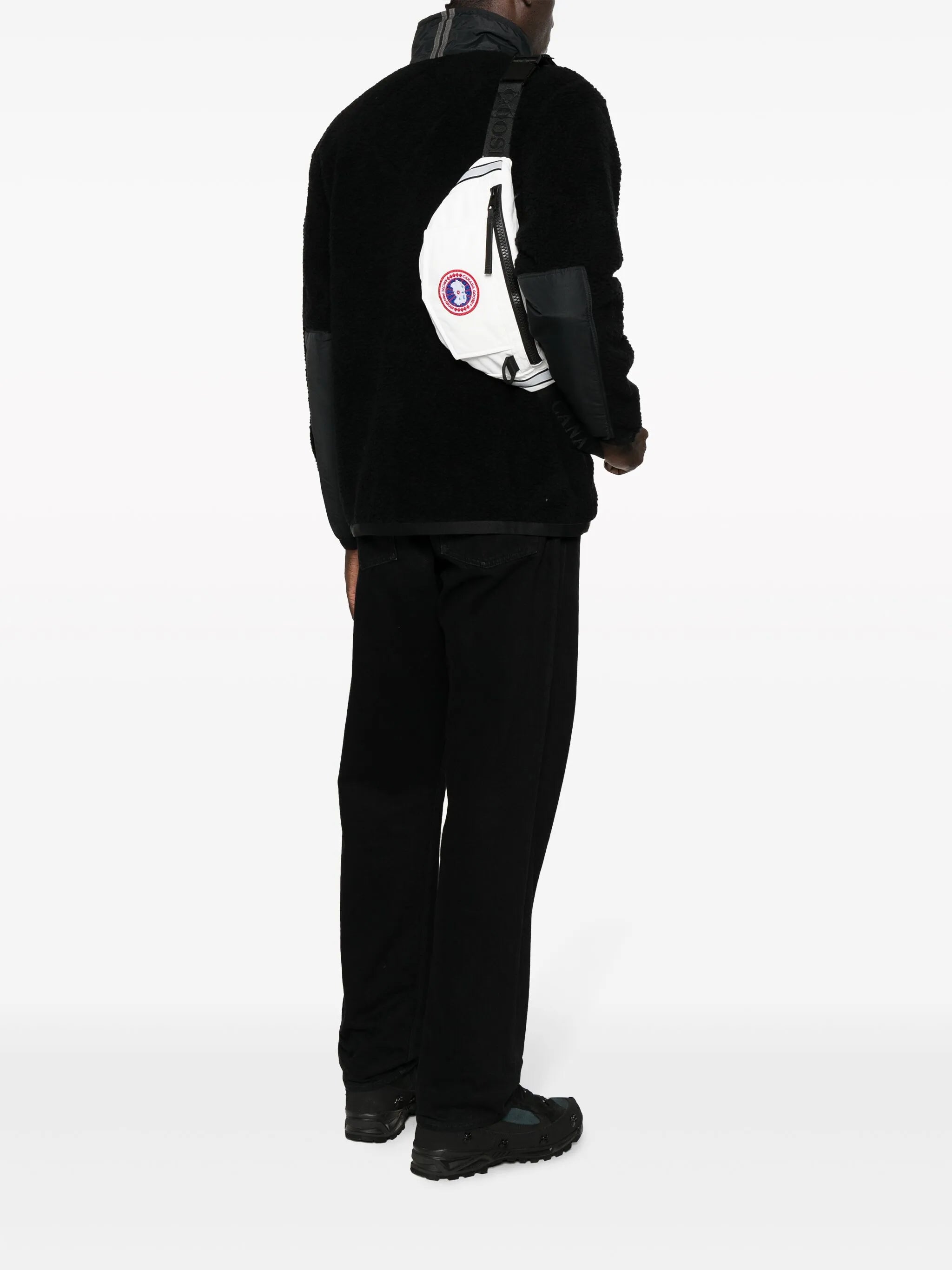 logo-patch padded belt bag