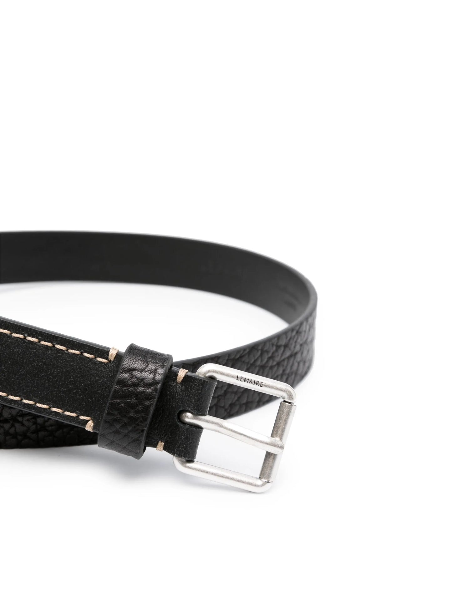 logo-engraved buckle leather belt