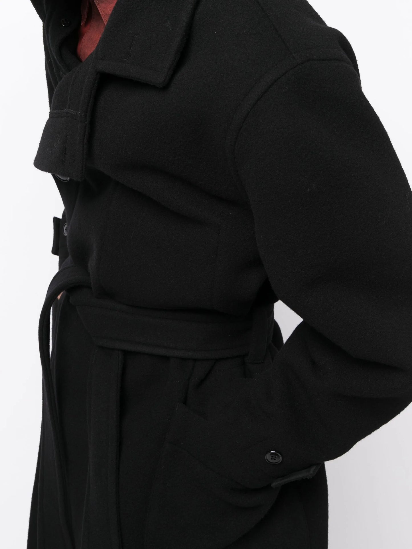 belted double-breasted coat